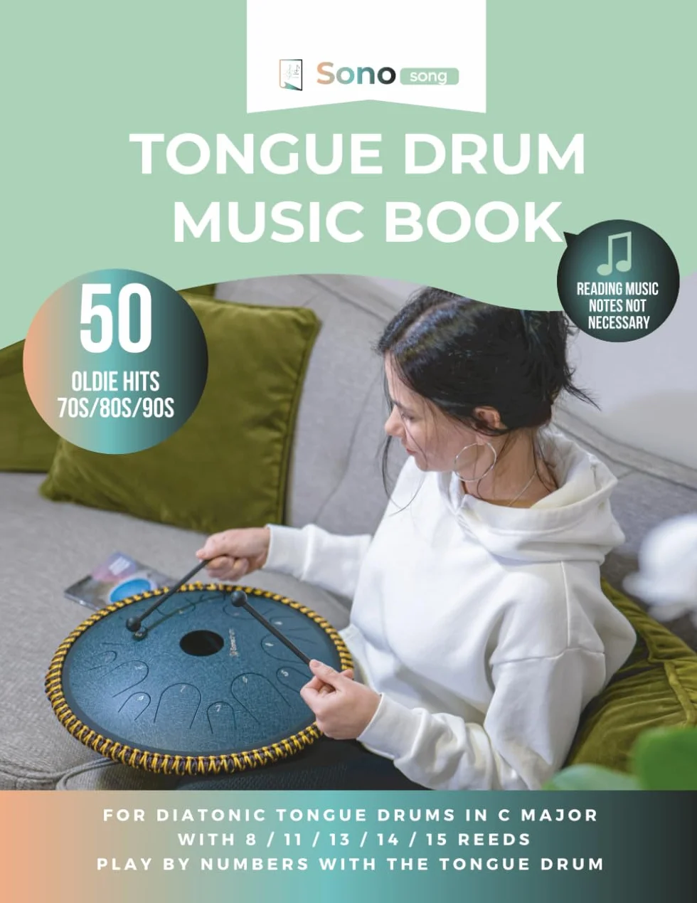 Tongue drum music book - 50 oldie hits - 70S/80S/90S - reading music notes not required: For diatonic tongue drums in C major with 8 / 11 / 13 / 14 / 15 reeds - playing by numbers with the tongue drum