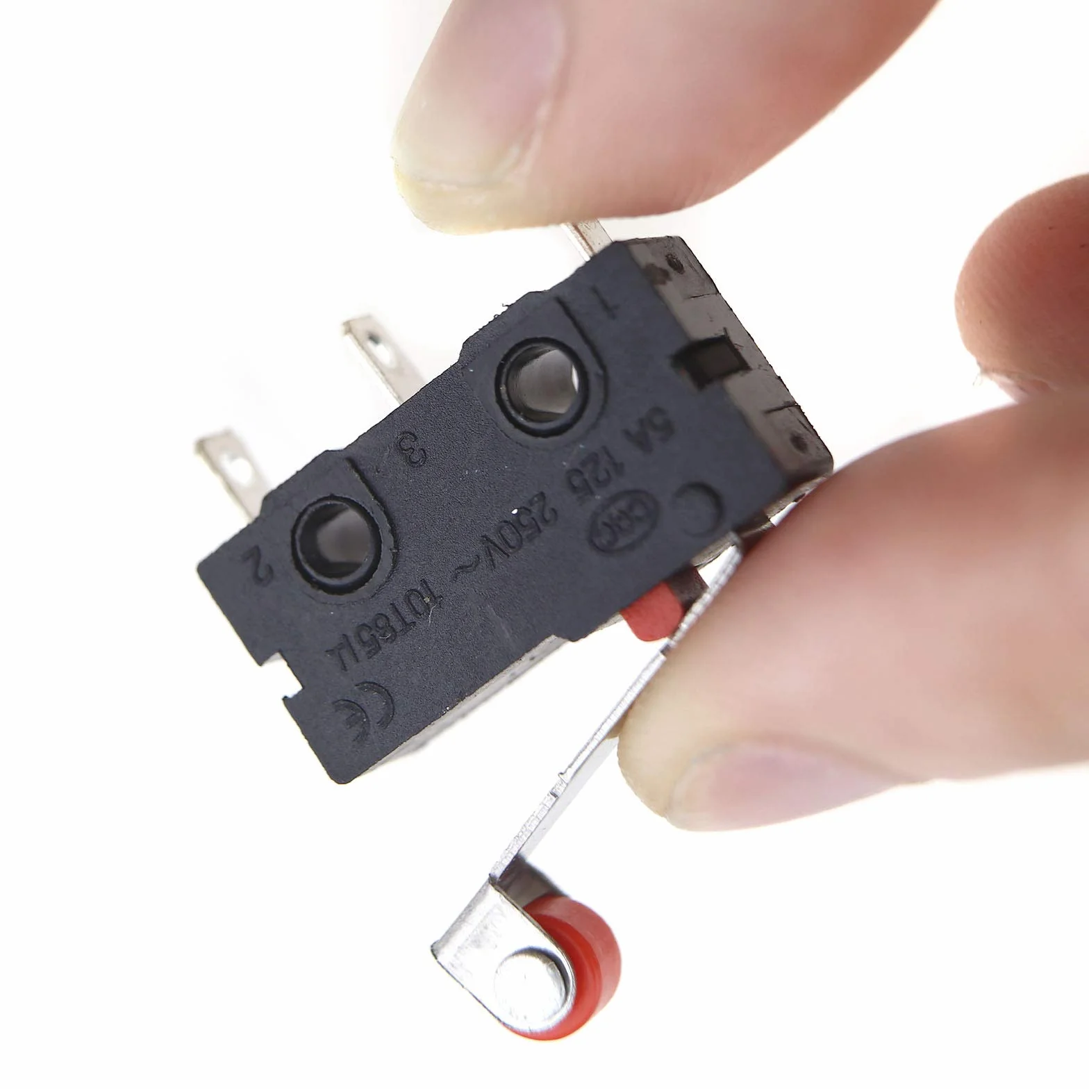 OTOTEC 10 szt. mini dźwignia wałka dźwignia mikroprzełącznik czarny chwilowy AC 5 A prąd SPDT typ 125-250 V dźwignia mikroprzełącznik