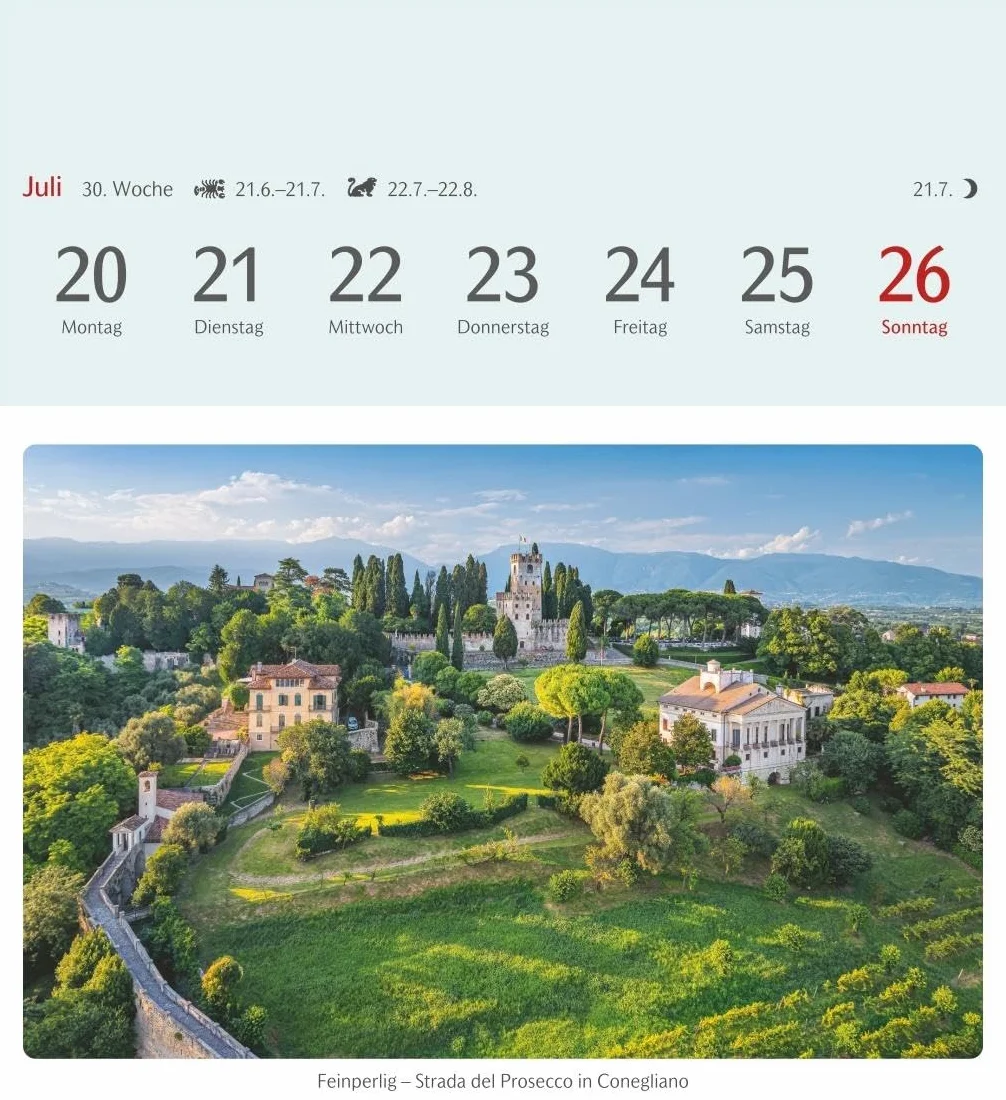 Das Glück liegt in Italien Postkartenkalender 2026 - 53 Karten mit Kurzporträts zu den Zielen: Wochen-Kalender mit 53 besonderen Orten. Stimmungsvolle Foto-Motive zum Aufhängen und Aufstellen