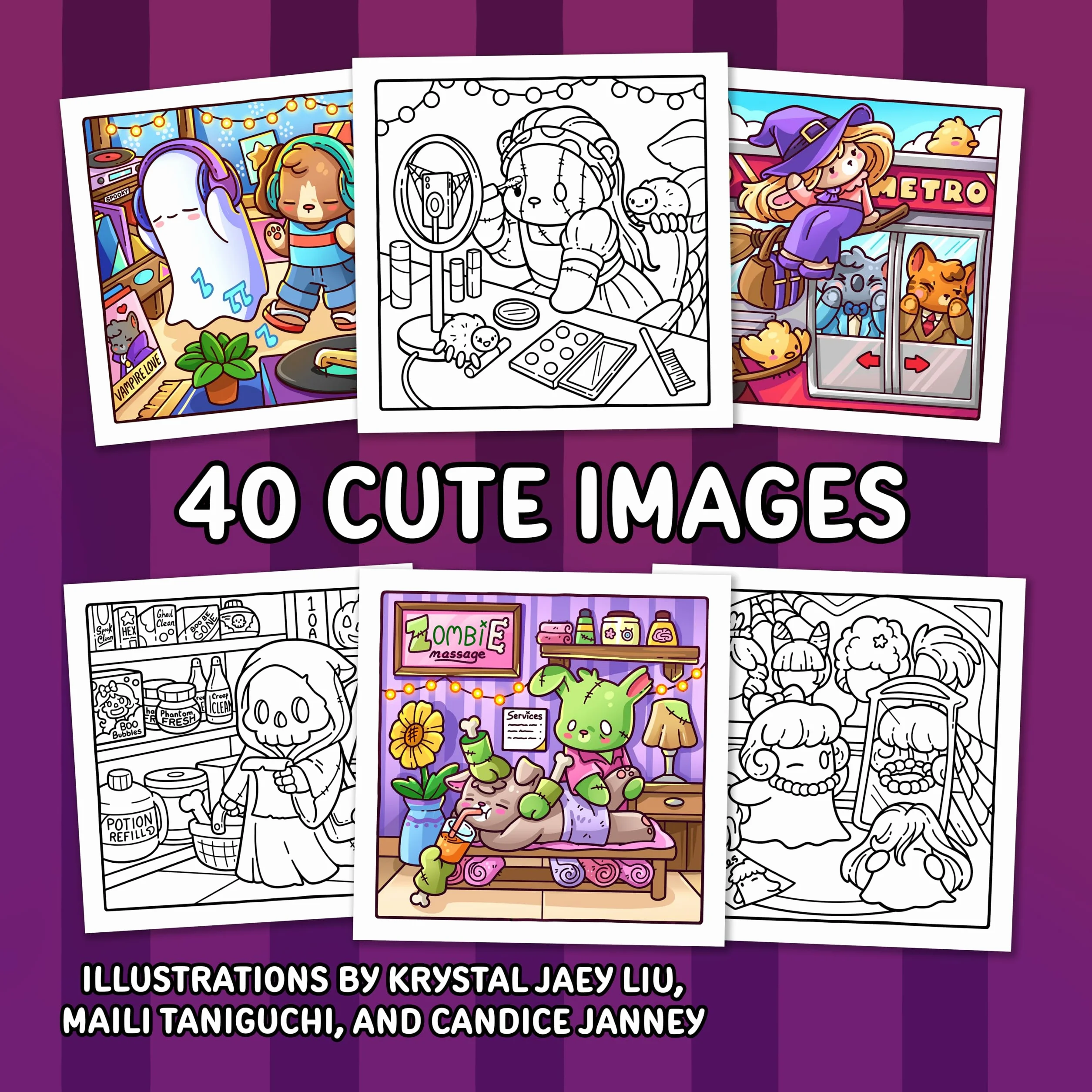 Spooky Life: Cozy Coloring Book for Adults and Teens with Cute and Creepy Everyday Scenes for Relaxation
