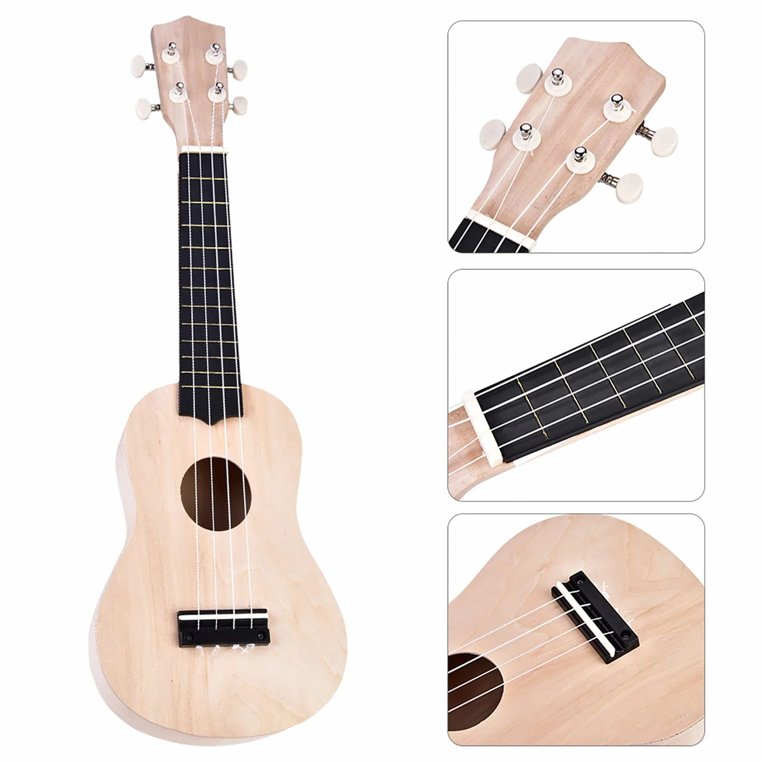 Zestaw do Ukulele DIY 4-strunowy Lipa Instrument Muzyczny dla Początkujących