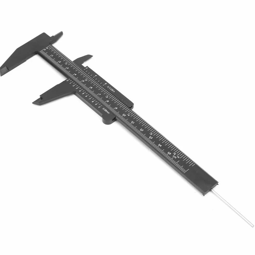 Cyfrowa Suwmiarka z Noniuszem, Czarna, Plastikowa, 150 mm, Podwójna Skala, Mechaniczne Stopnie Wyświetlające, Narzędzie Pomiarowe z Dokładnością 0,5 mm