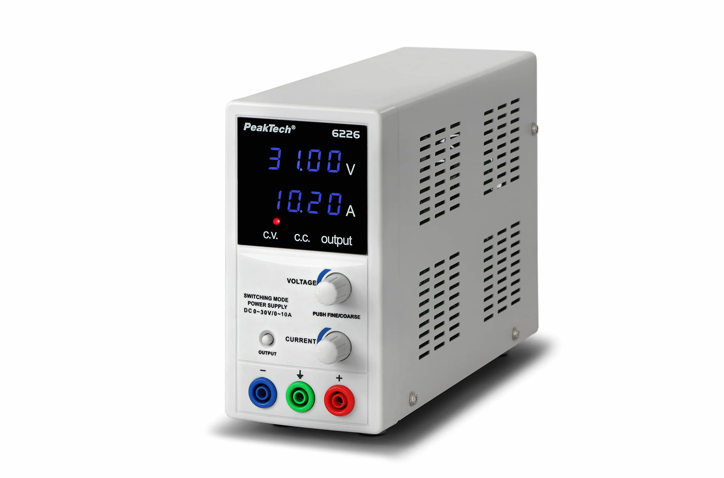 PeakTech 6226 - Laboratory Switching Mode Power Supply, DC 0-30 V/ 0-10 A, Adjustable 4 Digits Blue LED Display, Stabilized Switching Power Supply, Overload Protection and Short Circuit