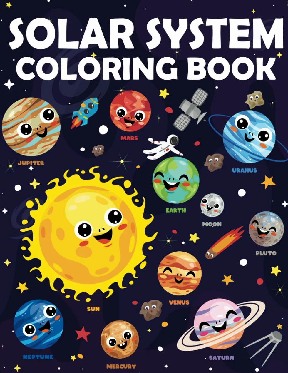 Solar System Coloring Book For Kids, Planets Coloring Book
