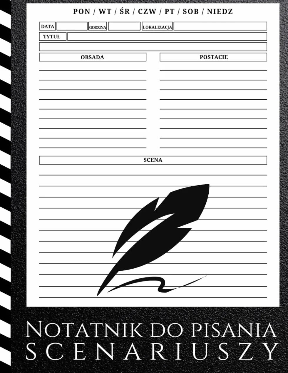 Notatnik do Pisania Scenariuszy: Dziennik na scenariusz 21,6 cm × 27,9 cm