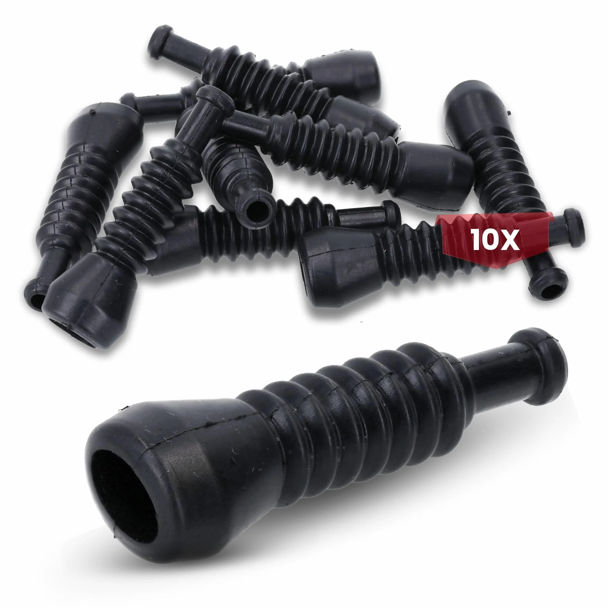 10 sztuk Kalitec KALI01022 Superseal gumowa tuleja 2-biegunowa z zabezpieczeniem przed zginaniem, czarna | Tuleja z zabezpieczeniem przed zginaniem do montażu w pojazdach | Odporna na wodę, oleje