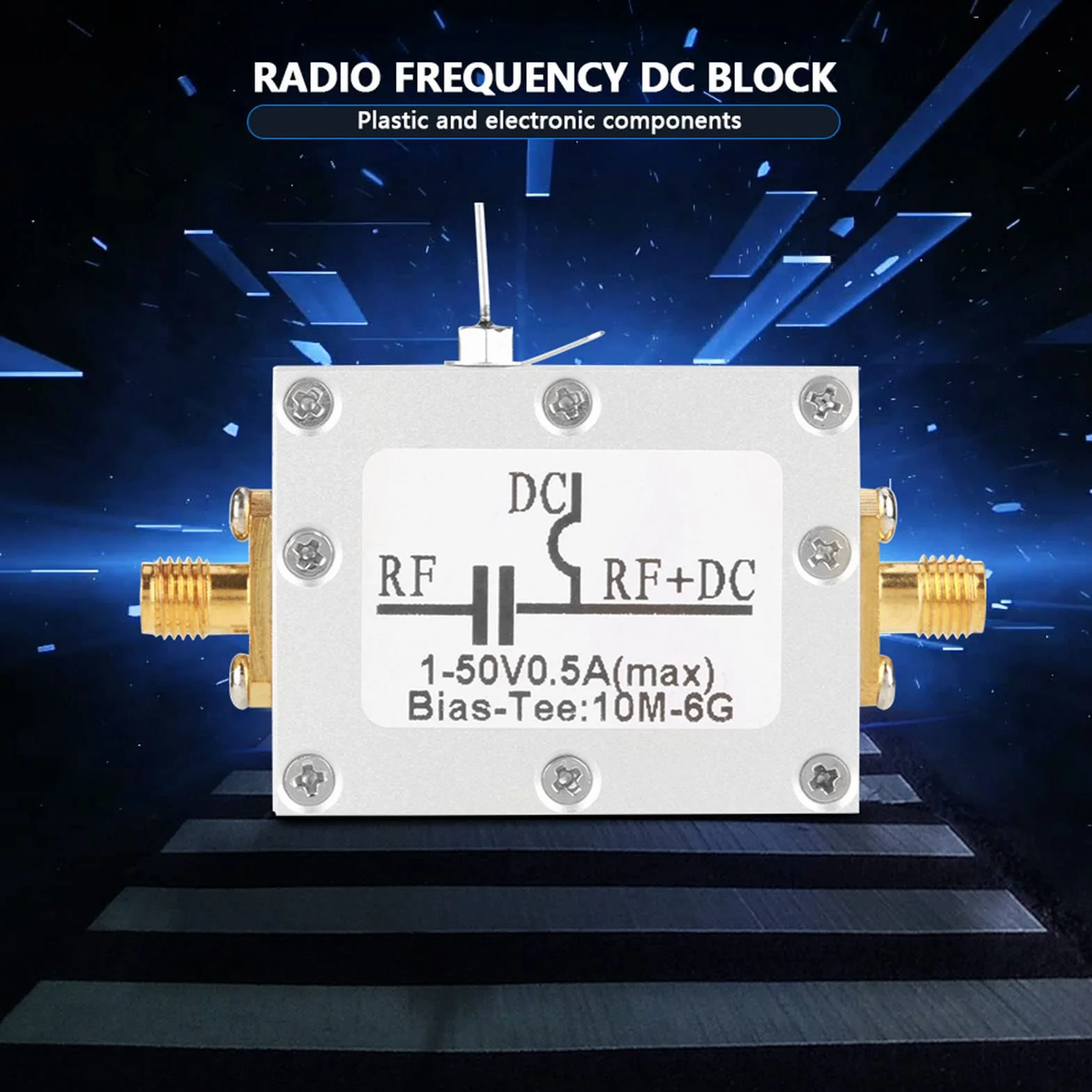 Estink Bias-T Trójnik Koaksjalny RF do Mikrofal, 10 MHz-6 GHz, Wysokiej Częstotliwości, 1 Sztuka