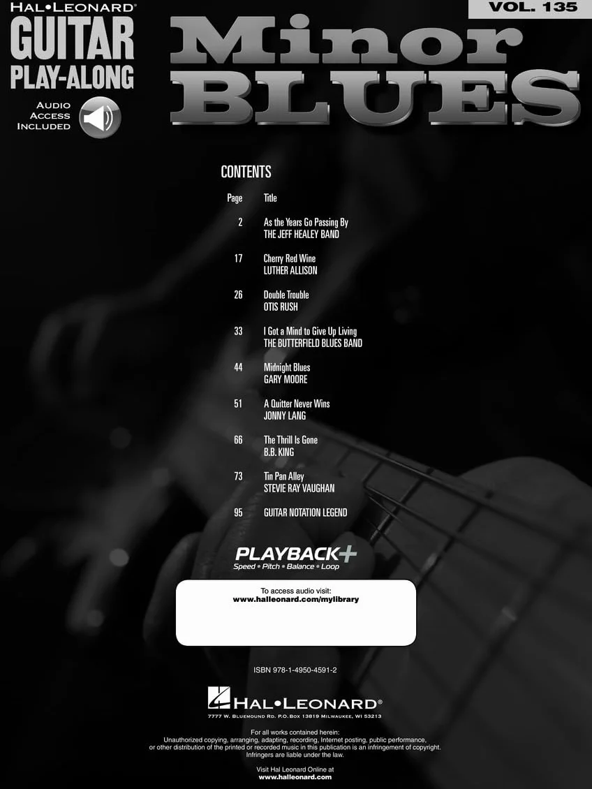 Minor Blues Guitar Play-Along Volume 135