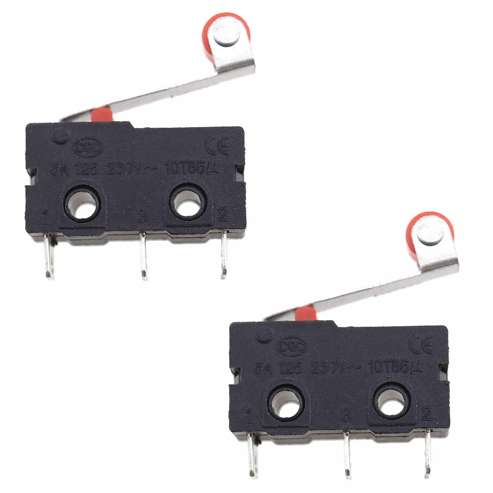 OTOTEC 10 szt. mini dźwignia wałka dźwignia mikroprzełącznik czarny chwilowy AC 5 A prąd SPDT typ 125-250 V dźwignia mikroprzełącznik