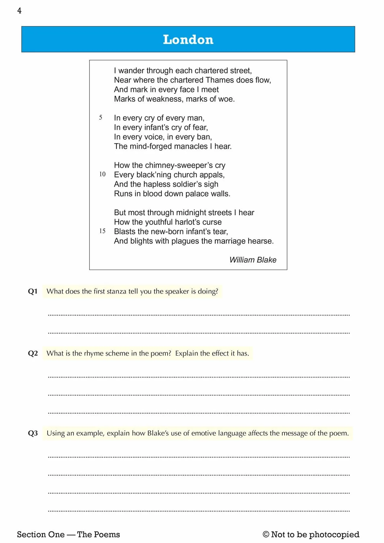 GCSE English Literature AQA Poetry Workbook: Power & Conflict Anthology (includes Answers)