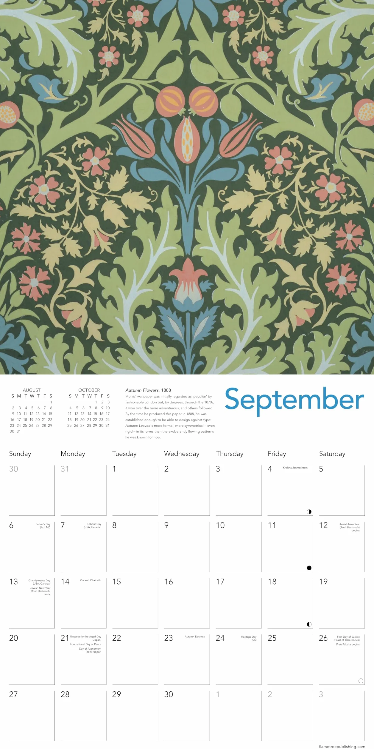 V&A: William Morris Wallpapers Wall Calendar 2026 (Art Calendar)
