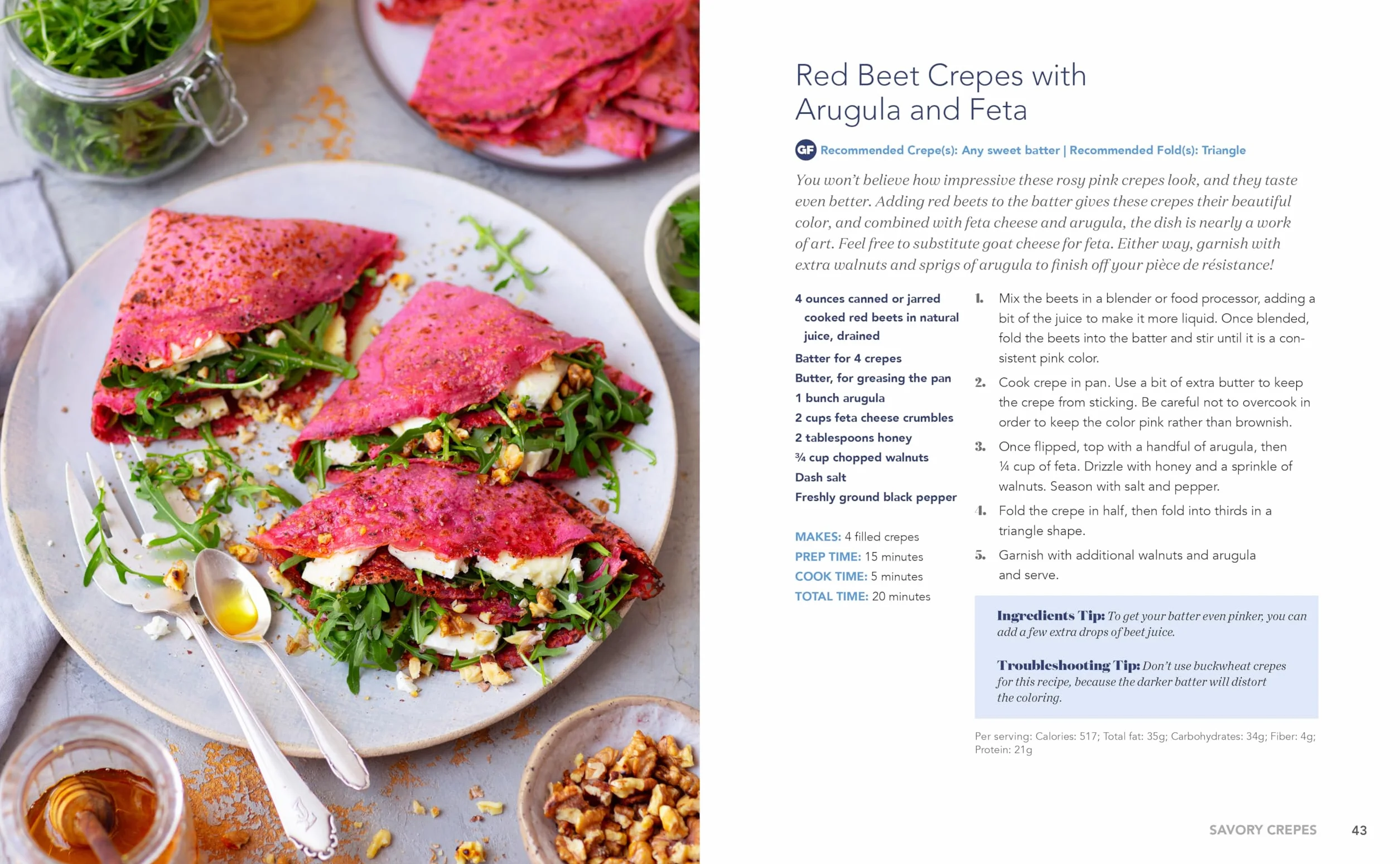 The Crepe Recipe Book for Beginners: 60+ Sweet and Savory Crepes