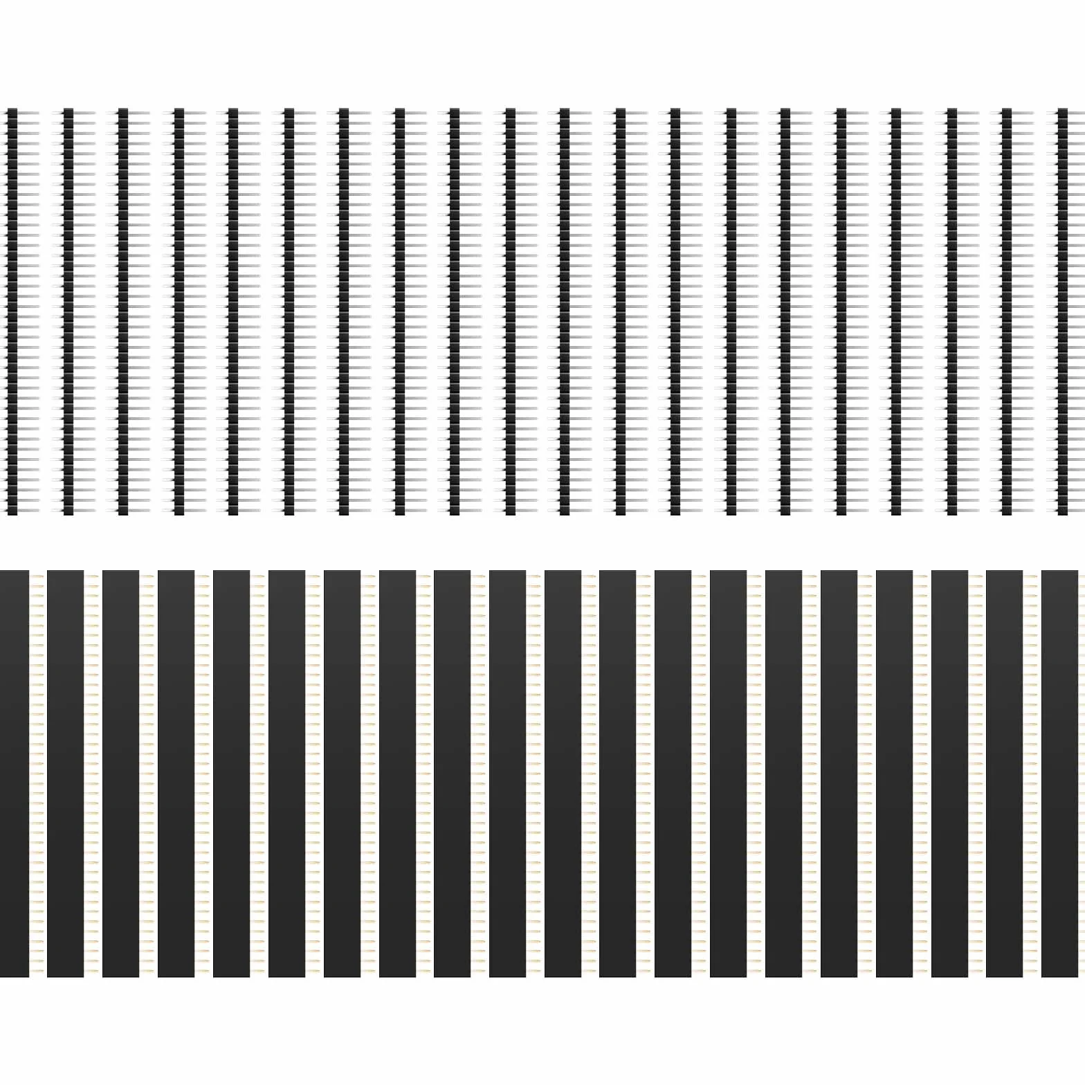 40 szt. 2,54 mm nagłówki pinowe - 20 szt. męskie, 20 szt. żeńskie łamane płytka PCB jednorzędowy zestaw złączy nagłówków pinowych do osłony prototypowej Arduino