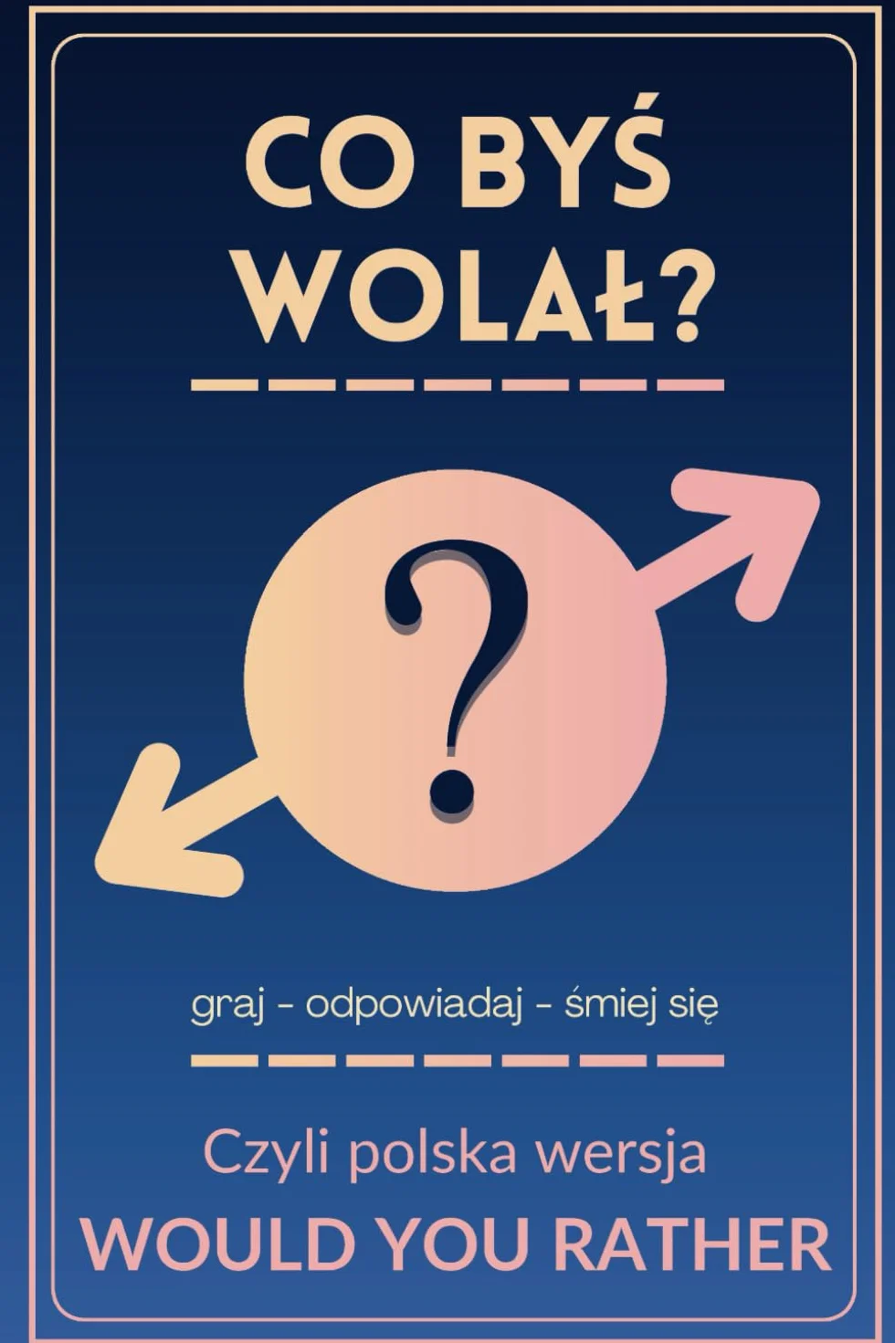 CO BYŚ WOLAŁ? Polska wersja WOULD YOU RATHER: graj, odpowiadaj, śmiej się