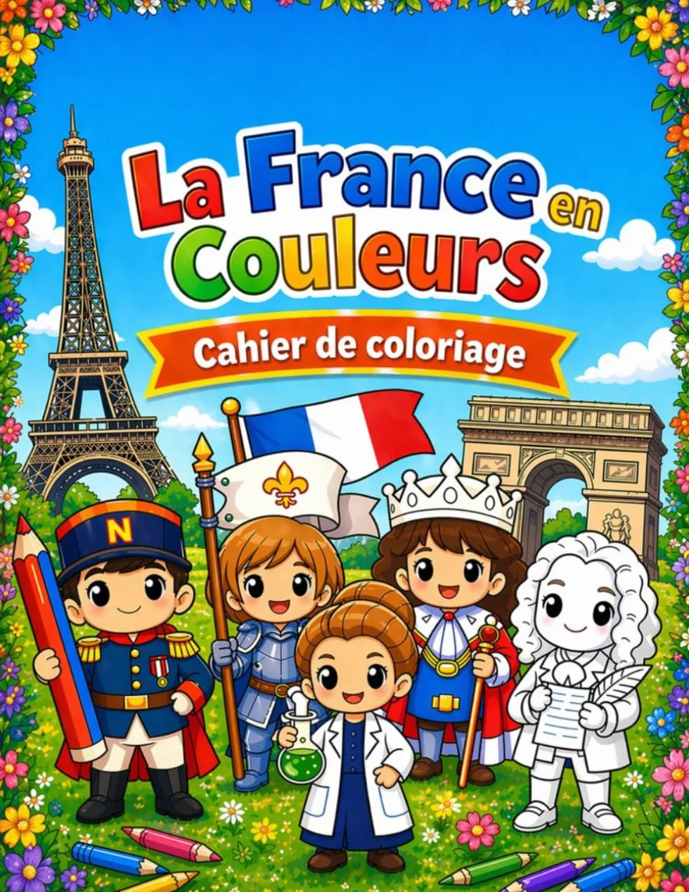 Cahier de Coloriage La France en Couleurs: Grands Personnages de l'Histoire de France