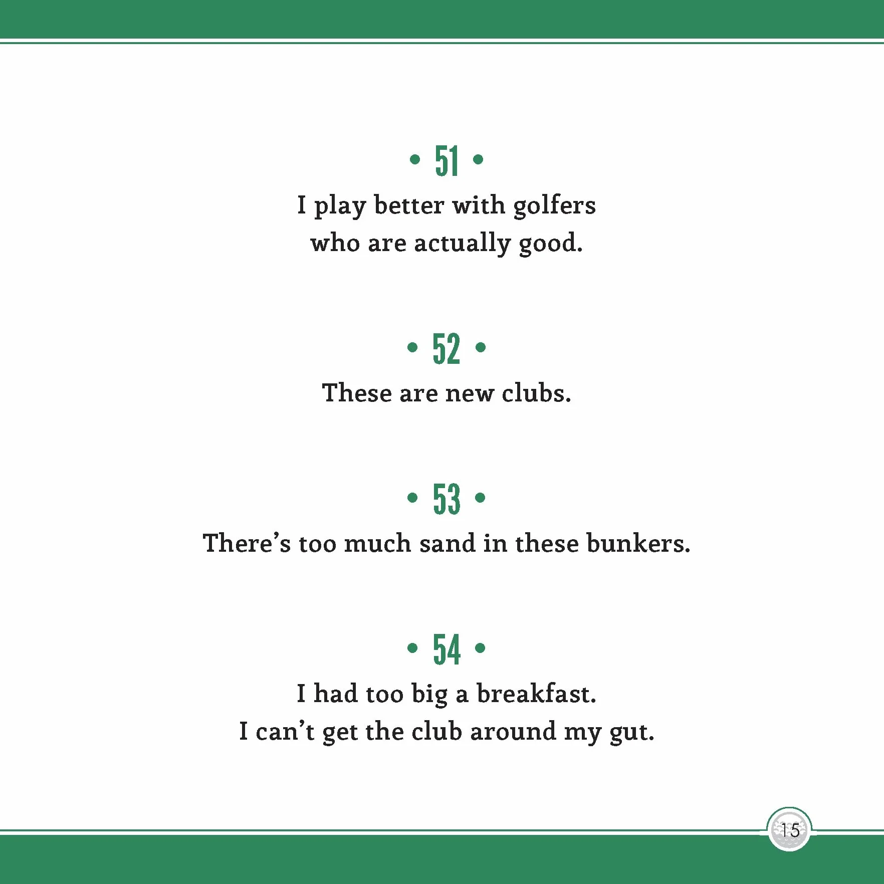 501 Excuses for a Bad Golf Shot