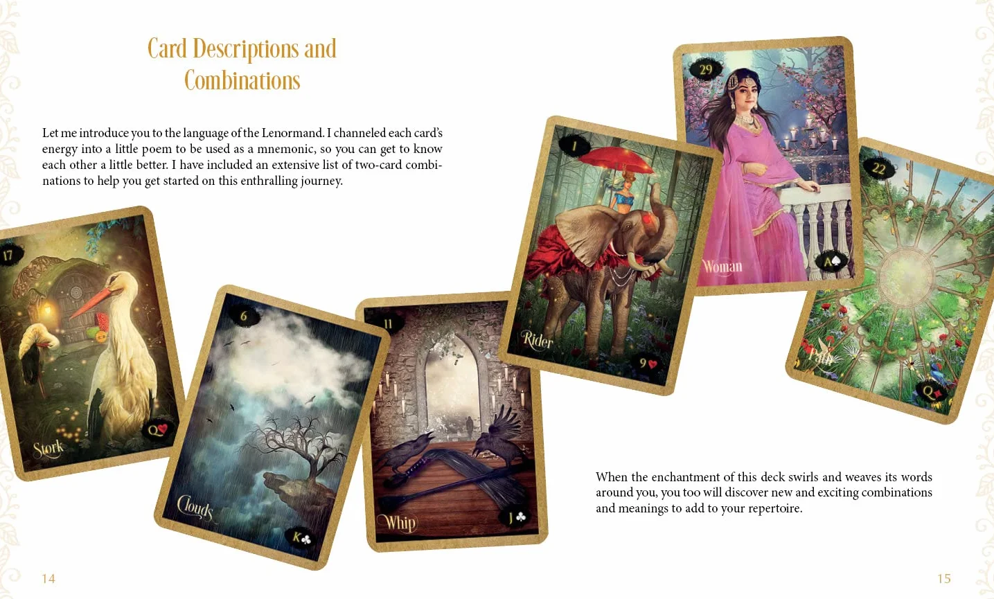 Lenormand of Enchantment Oracle Kit Box Set 36 Cards Guide Book