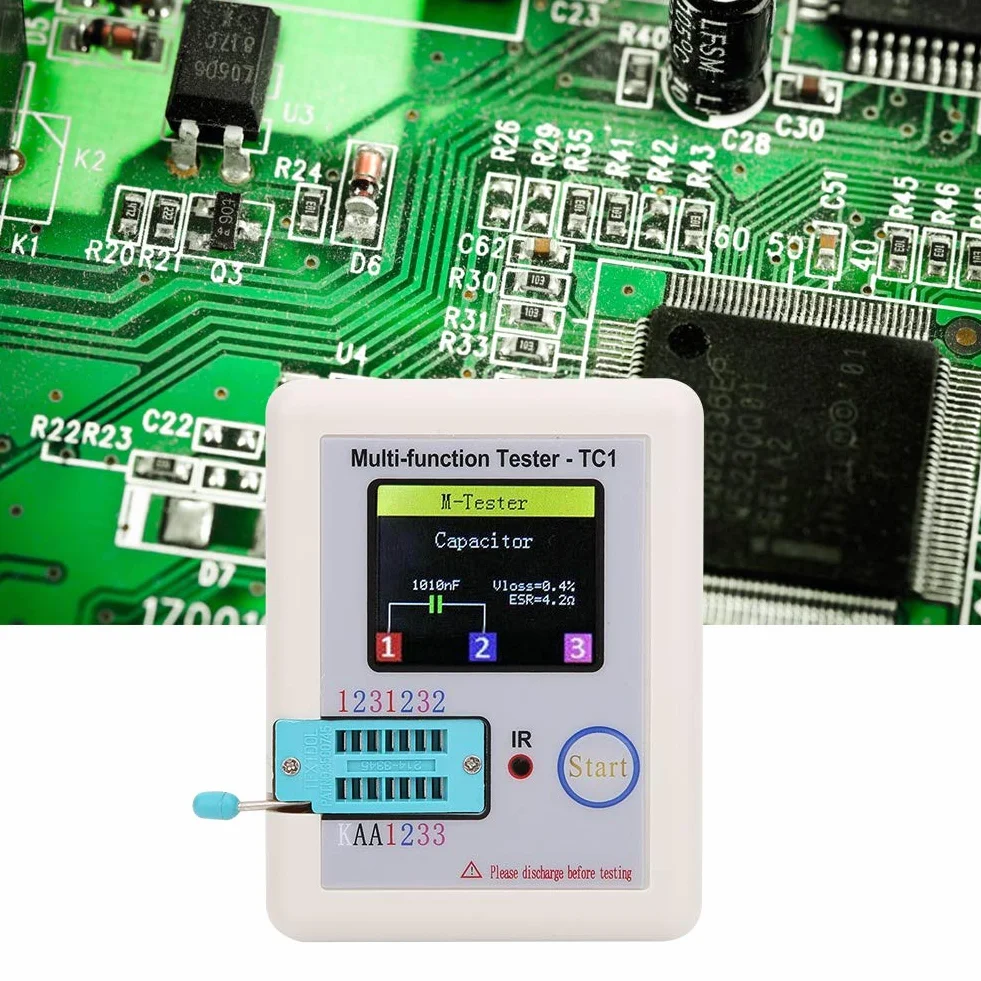 Multifunktionstransistortester, 3,5-Zoll-TFT-Bildschirm LCR-TC1 für Kondensatordioden Diodentester, LCR-TC1-Transistortester