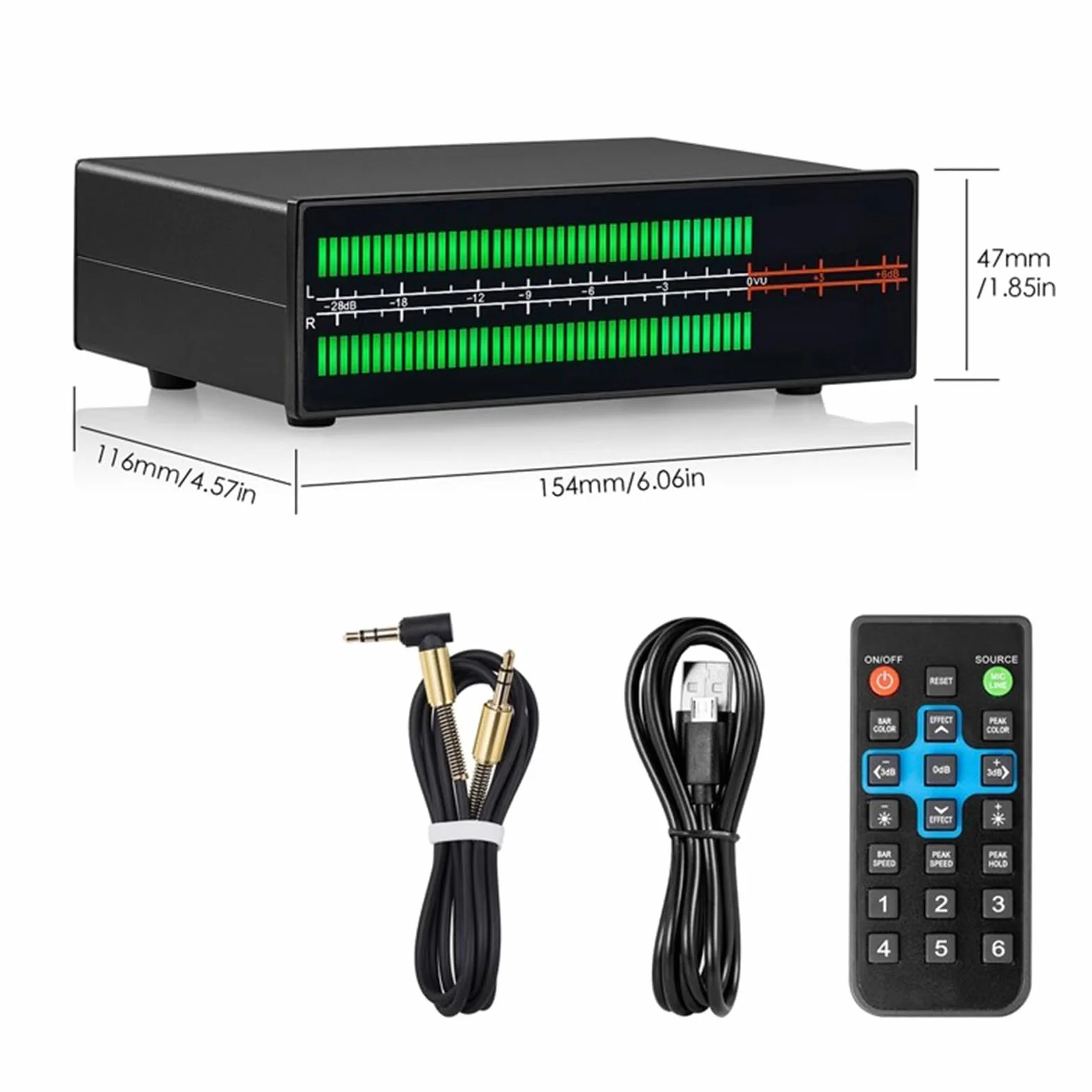 Analizator widma audio LED 8 efektów wyświetlania PPM/VU konwerter audio rozdzielacz