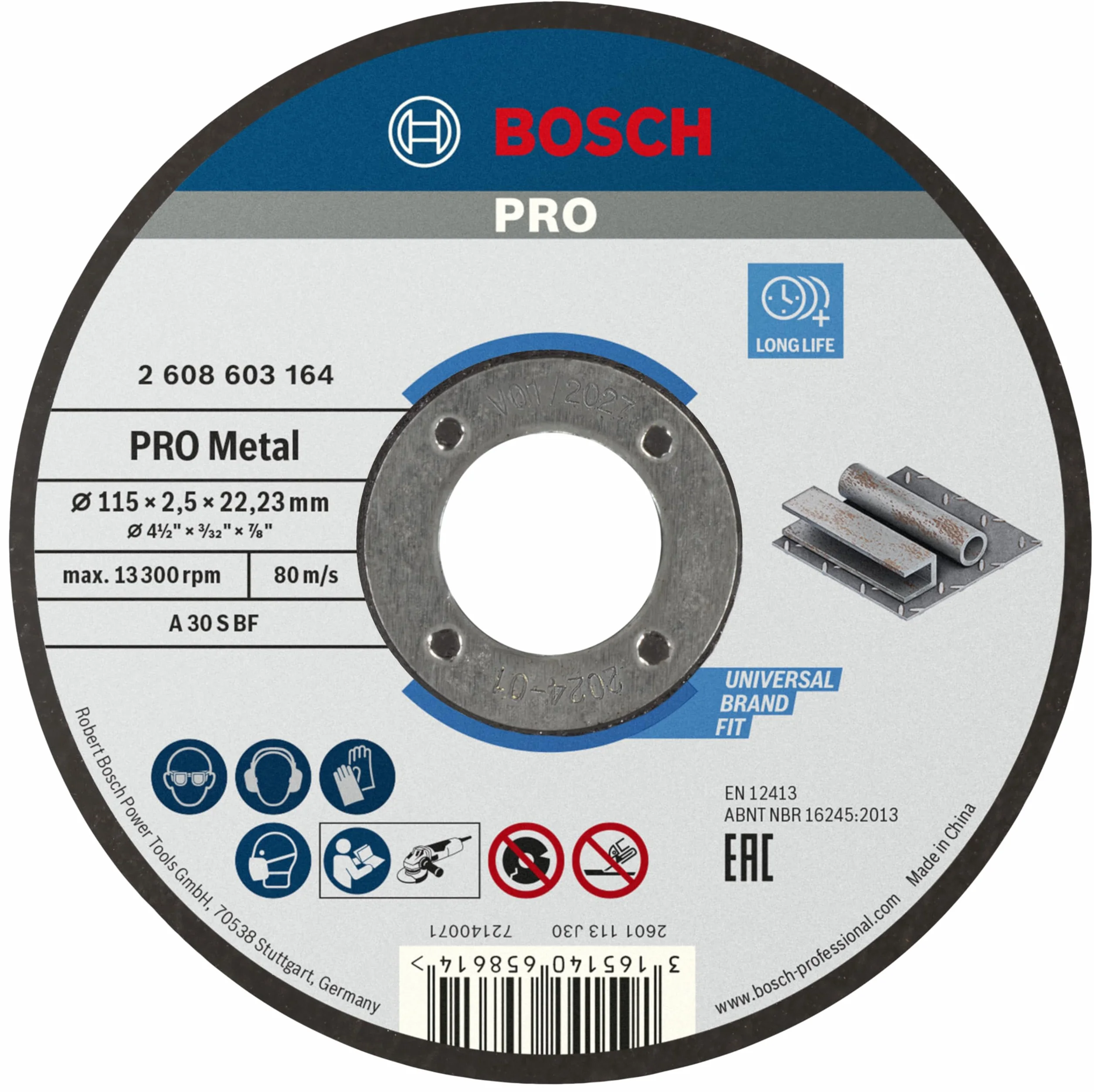 Bosch Professional Tarcza tnąca do metalu Ø 115 x 2,5 mm do szlifierek kątowych