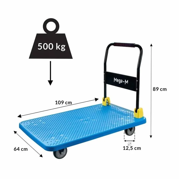 Mega-M Wózek transportowy składany 500 kg platforma 109x64 cm