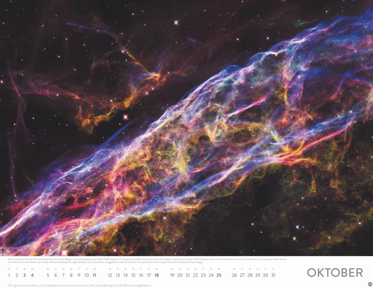 Das Universum Posterkalender 2026: Fotokalender mit Spiralgalaxien, Hubble-Weltraumteleskop