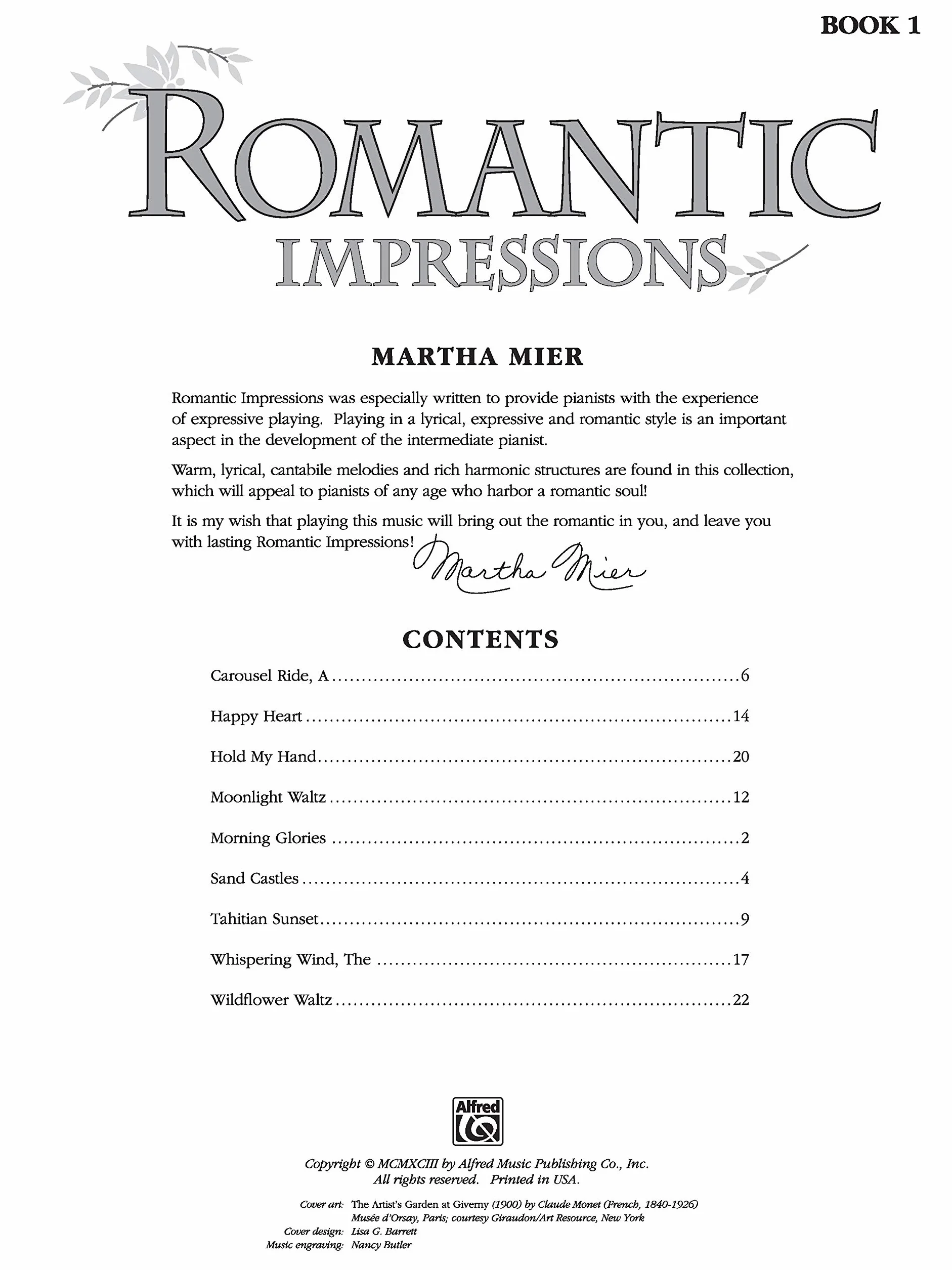 Romantic Impressions 1: 9 solos for early intermediate to intermediate pianists