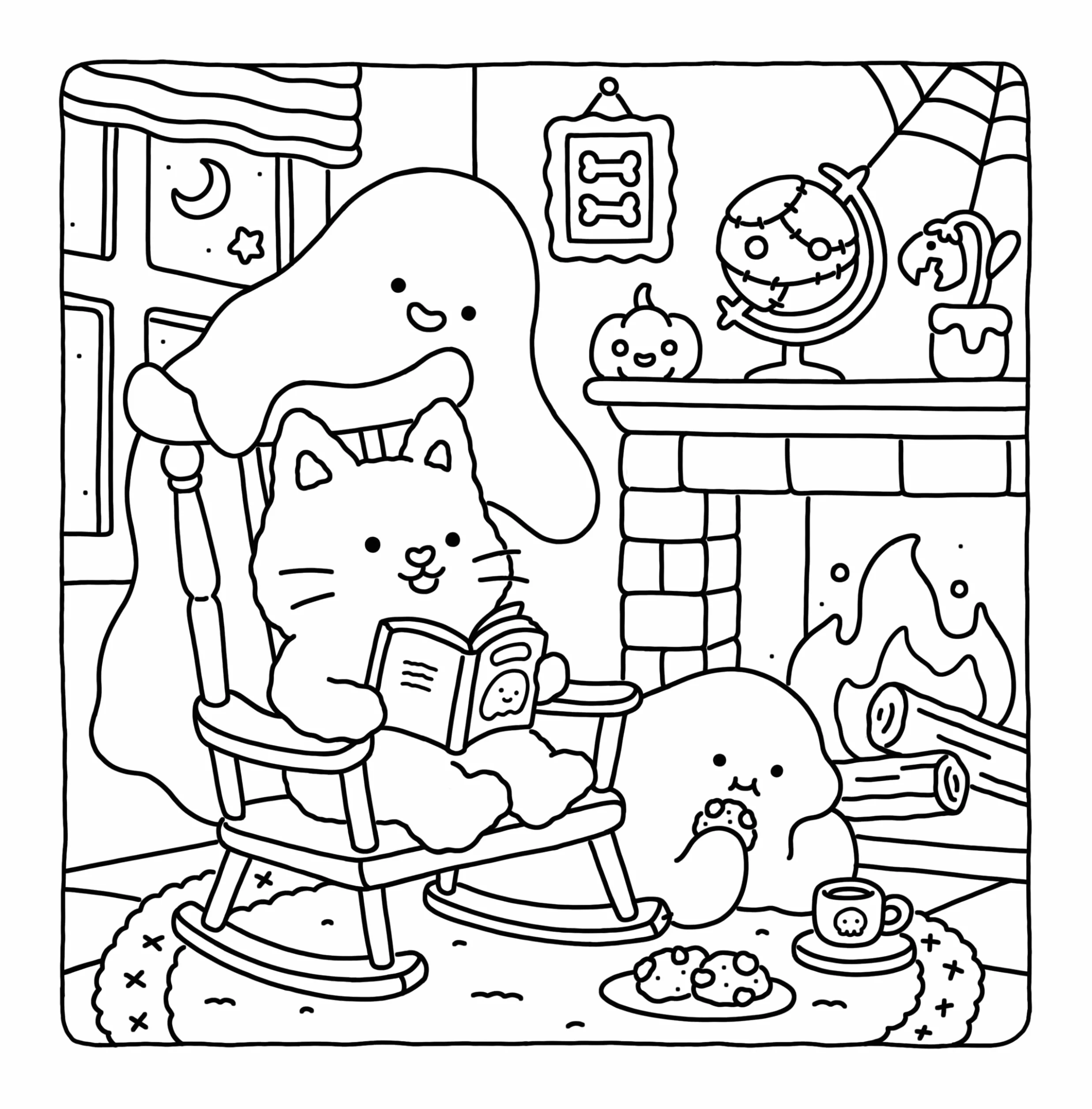 Spooky Fuzzy: Cute Creepy Coloring Book for Adults and Teens
