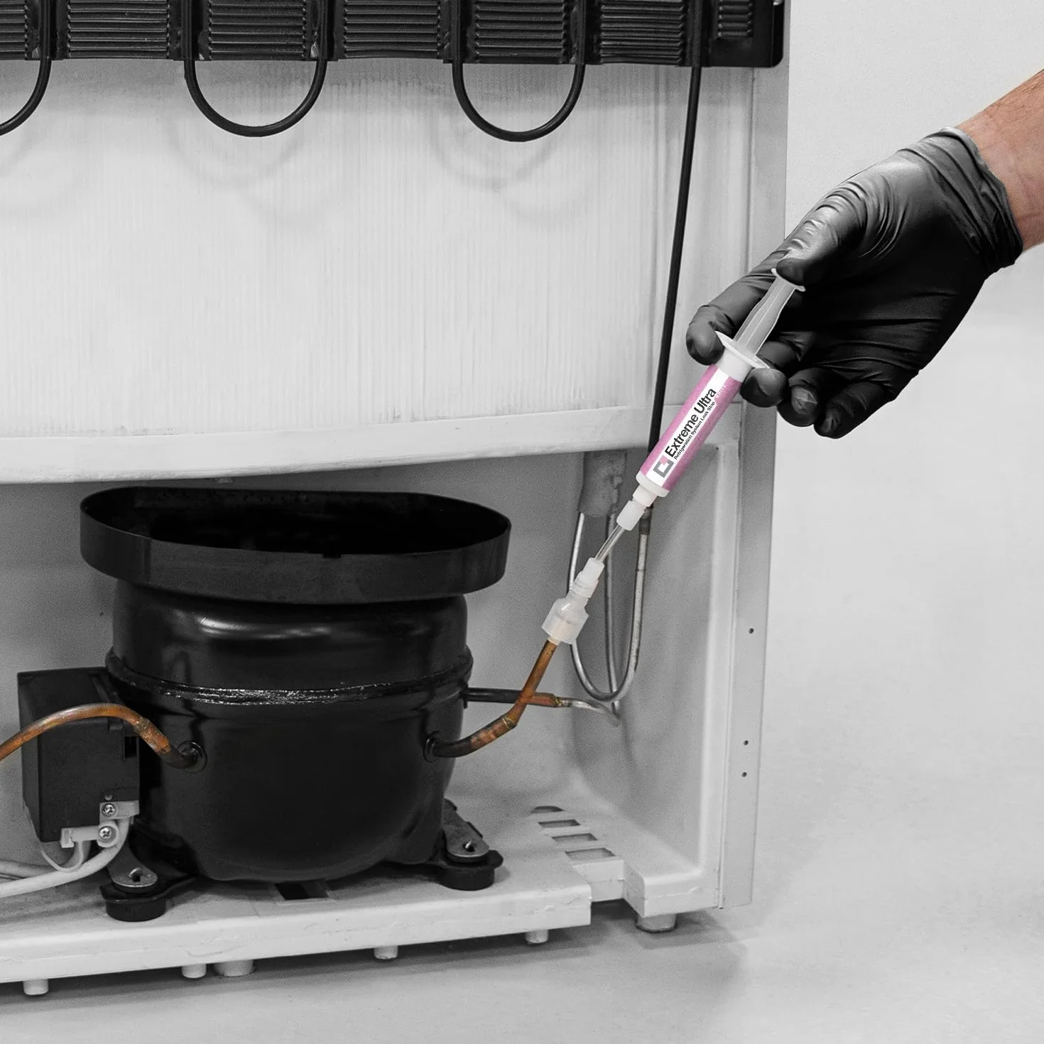 Errecom Extreme Ultra White, Uszczelniacz do Lodówek ze sprężarką hermetyczną i czynnikami R600 - R290 – R134a, strzykawka o pojemności 6 mL, w zestawie brak adapterów