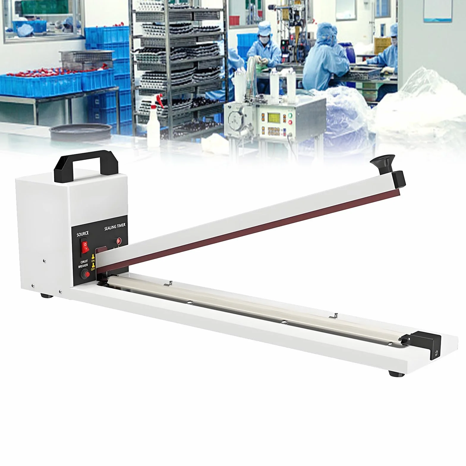 Maszyna do uszczelniania impulsowego 1350 W ręczna do pakowania folii aluminiowej i plastikowych toreb długość uszczelnienia 450 mm