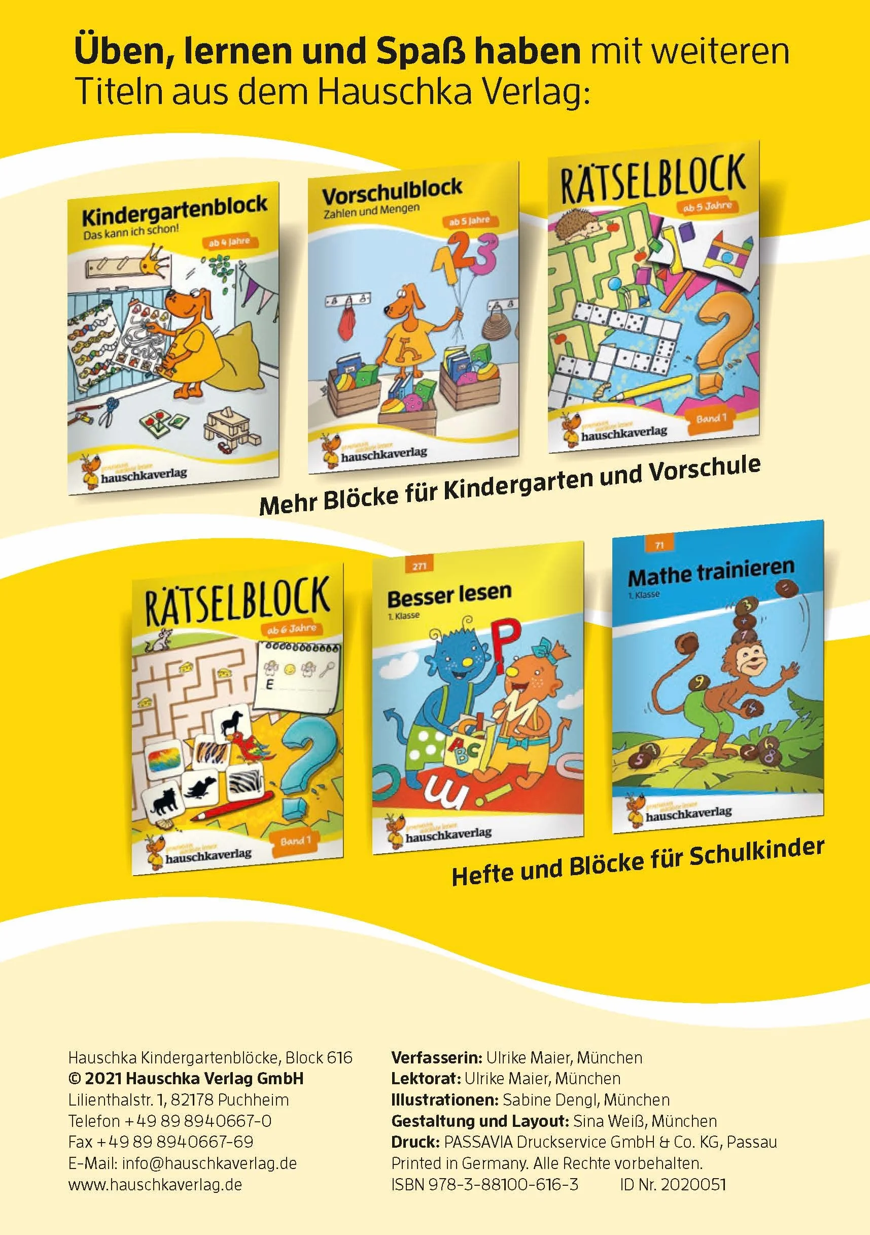 Kindergartenblock Meine ersten Rätsel und Denkspiele ab 3 Jahre Bunter Rätselblock