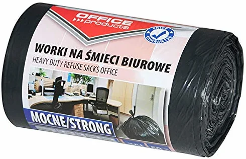 Worki na śmieci Biurowe OFFICE PRODUCTS LDPE 35L 50szt 20µm Czarne