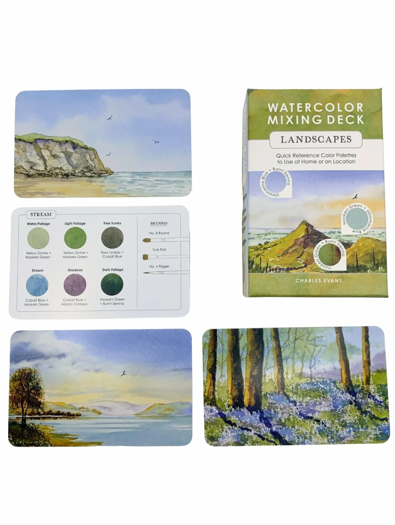 Watercolor Mixing Deck: Landscapes Color Palettes for Home or Location