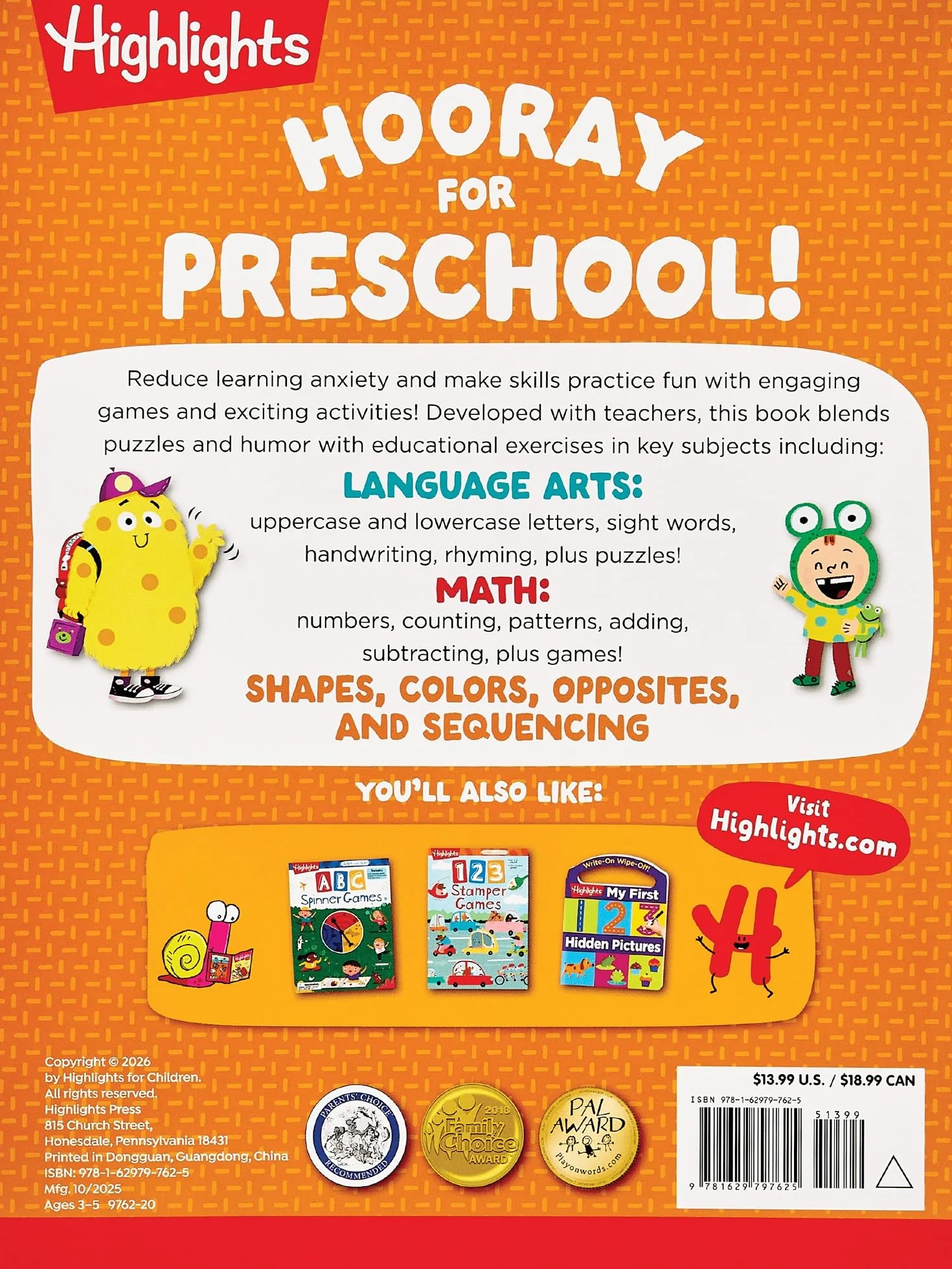 Preschool Big Fun Workbook: 256-Page Preschool Learning & Activity Workbook with Math, Writing, Shapes & Puzzles