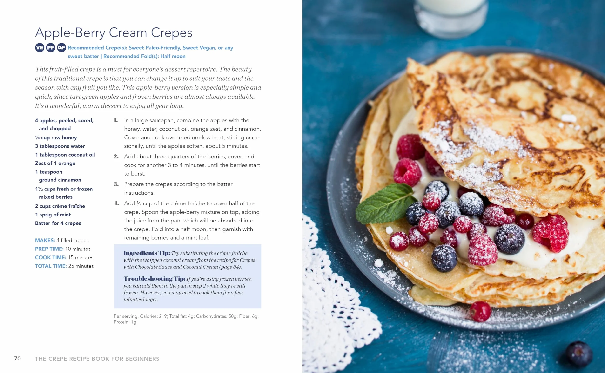The Crepe Recipe Book for Beginners: 60+ Sweet and Savory Crepes