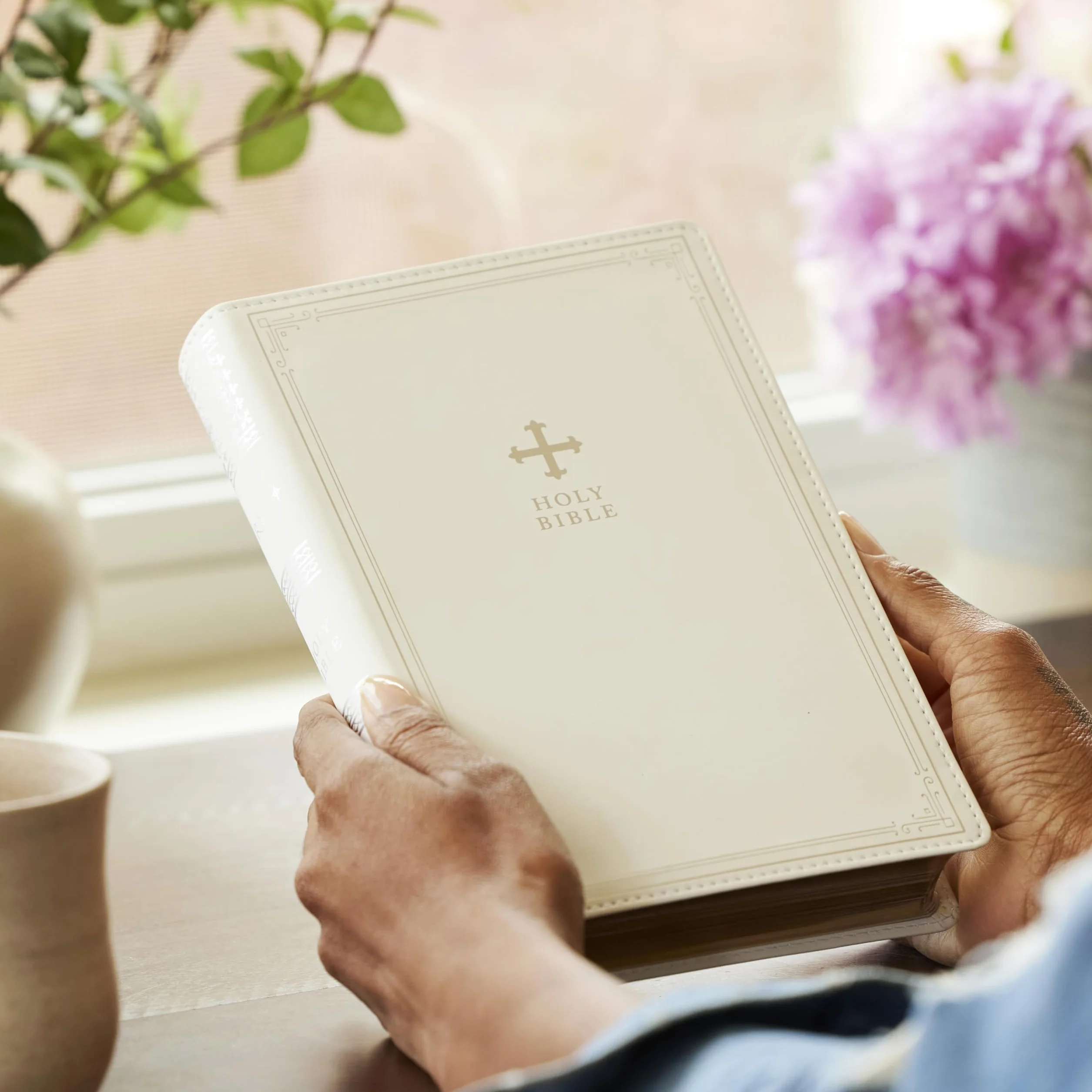 Catholic Bible, Leathersoft, White, Comfort Print, Nrsv, Gift Edition