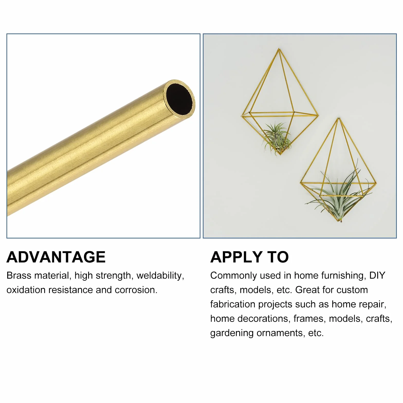 Rura mosiężna 5 mm 0,5 mm 100 mm 2 sztuki METALLIXITY