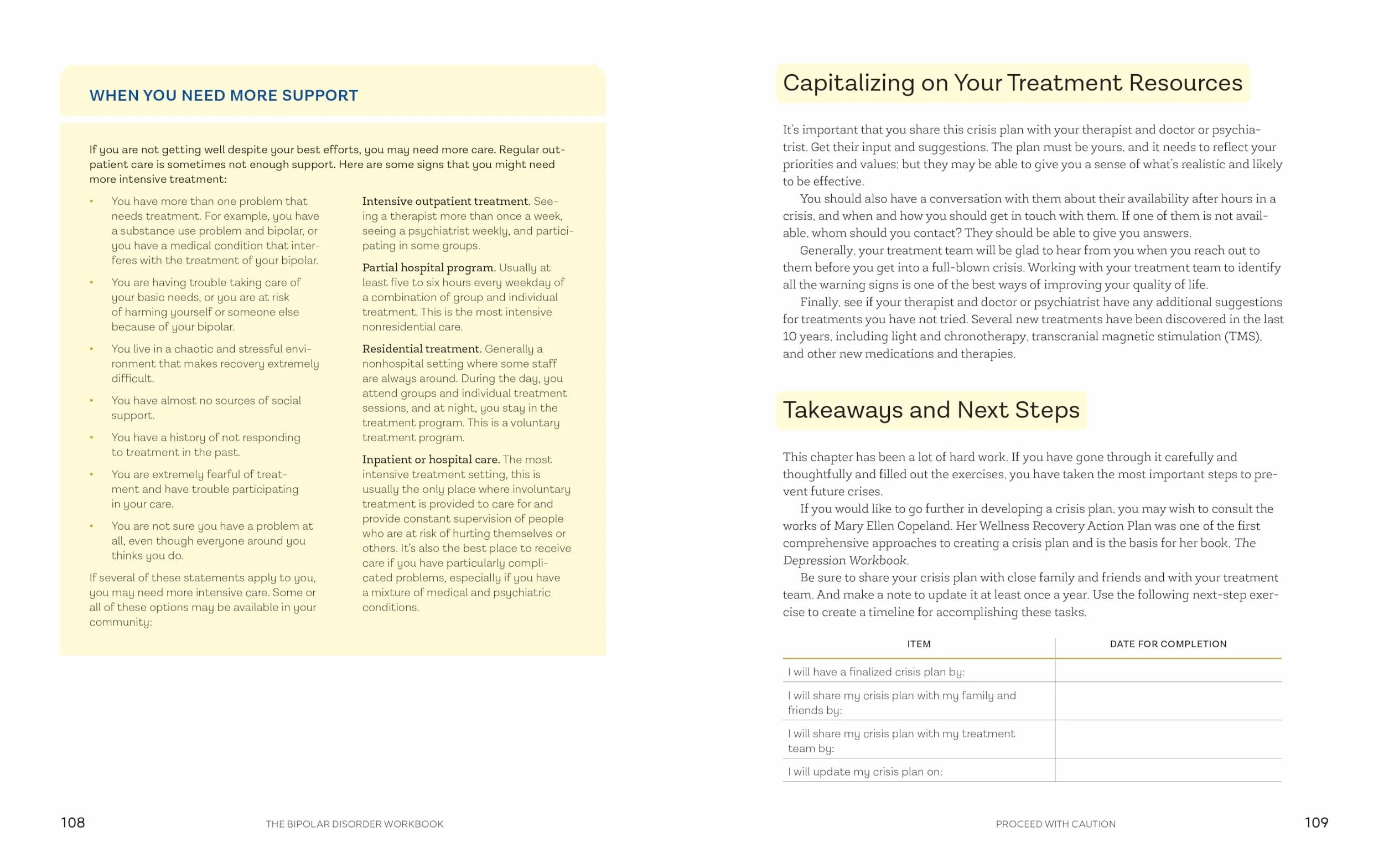 The Bipolar Disorder Workbook: Tools and Resources for Bipolar II and Cyclothymia