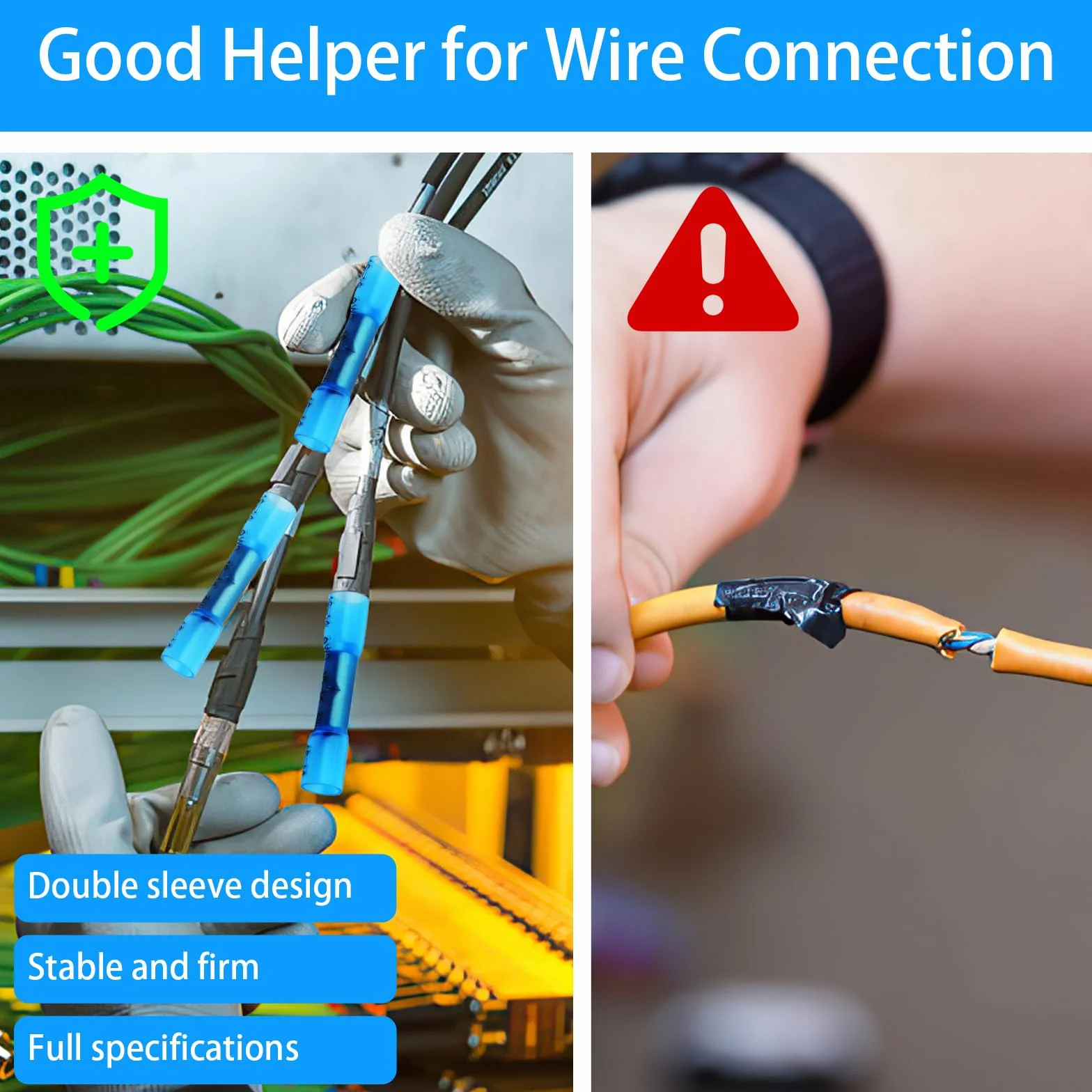 Zestaw 110 sztuk łączników termokurczliwych 26-10AWG wodoodporne izolowane