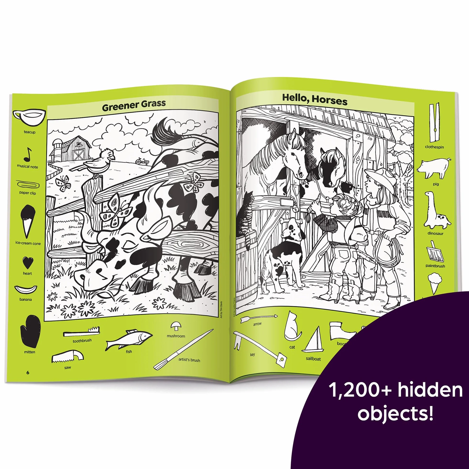 Farm Puzzles: Ultimate Farm Picture Puzzle Book for Kids 6+ with Over 1,200 Objects to Find