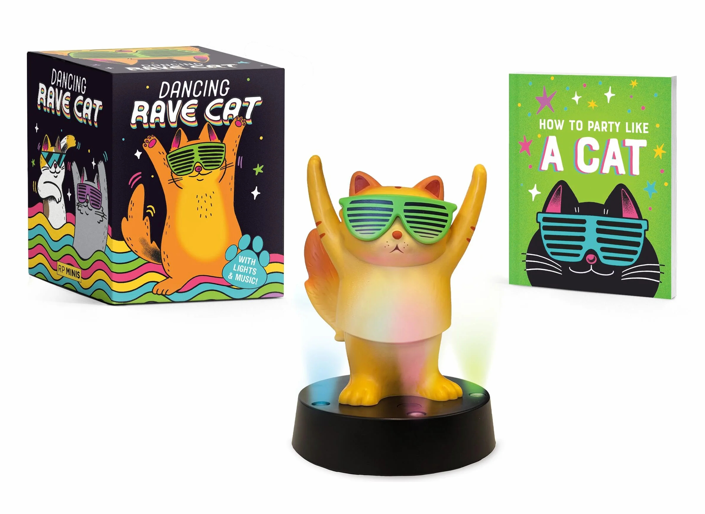 Dancing Rave Cat: With Lights & Music!