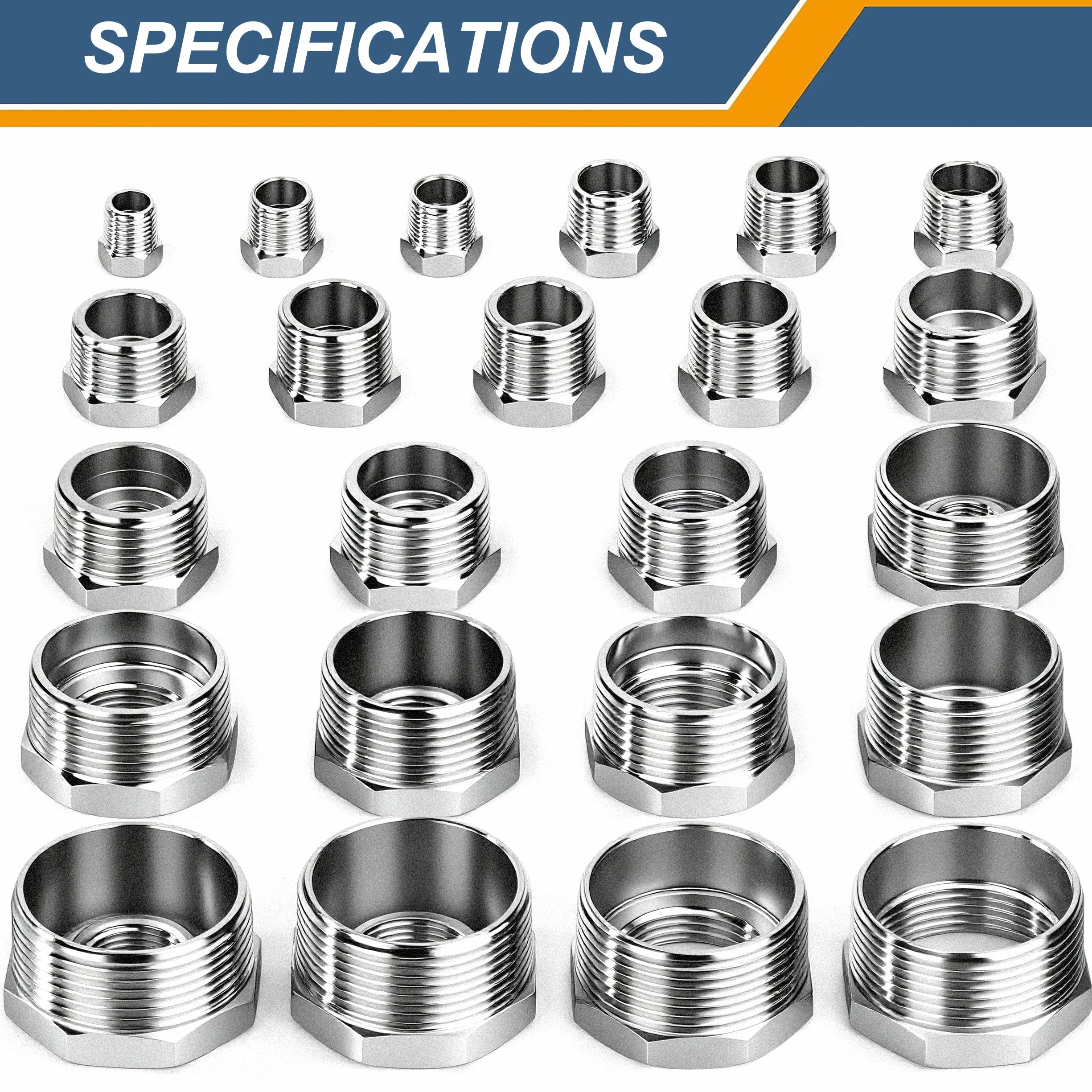 Złączka gwintowana ze stali nierdzewnej 1/2" męskie x 1/4" żeńskie 6 sztuk akcesoria do rur