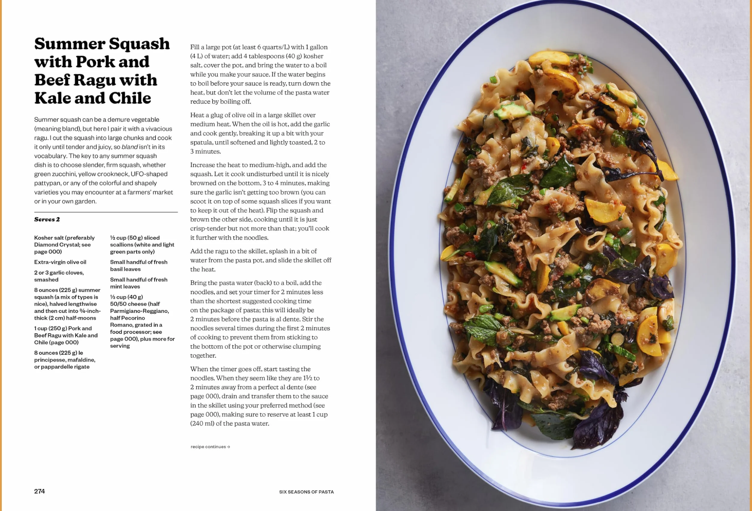 Six Seasons of Pasta: A New Way with Everyone's Favorite Food