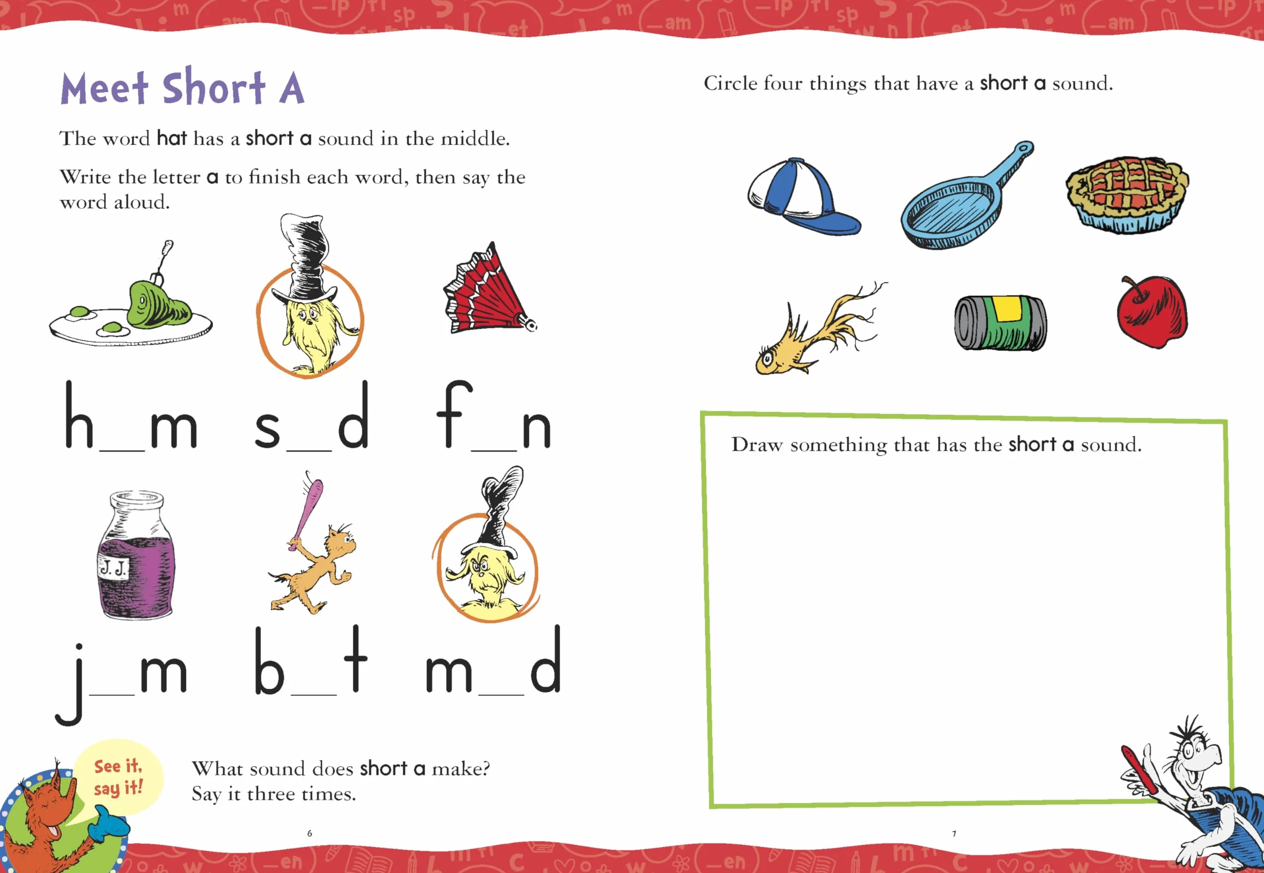 Dr. Seuss Phonics Level 1 Workbook: Learn to Read for Kids Ages 4-6