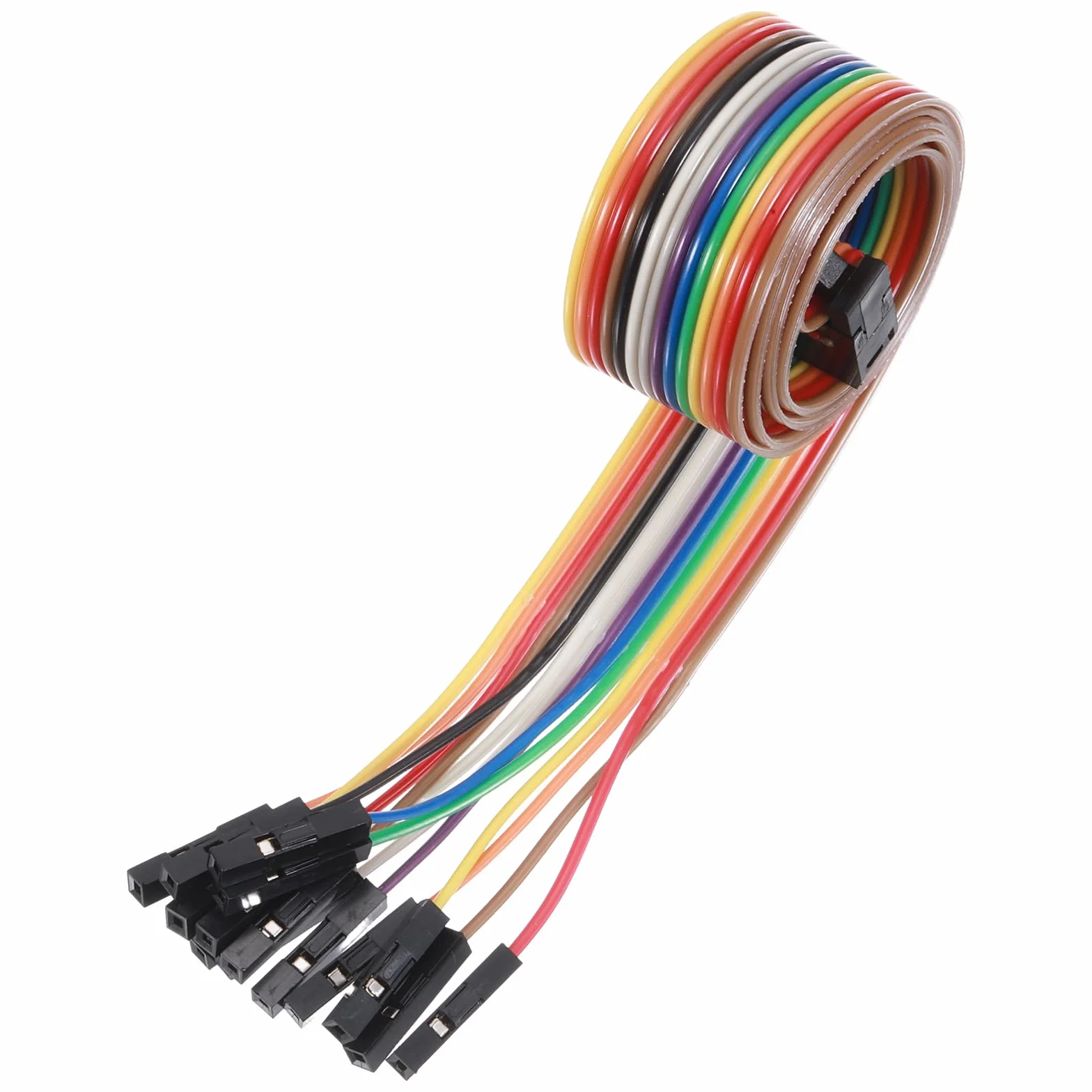 QUARKZMAN IDC kabel tęczowy płaski FC gniazdo 14Pin 0.5m 2.54 mm Pitch Dupont Breadboard Jumper przewody