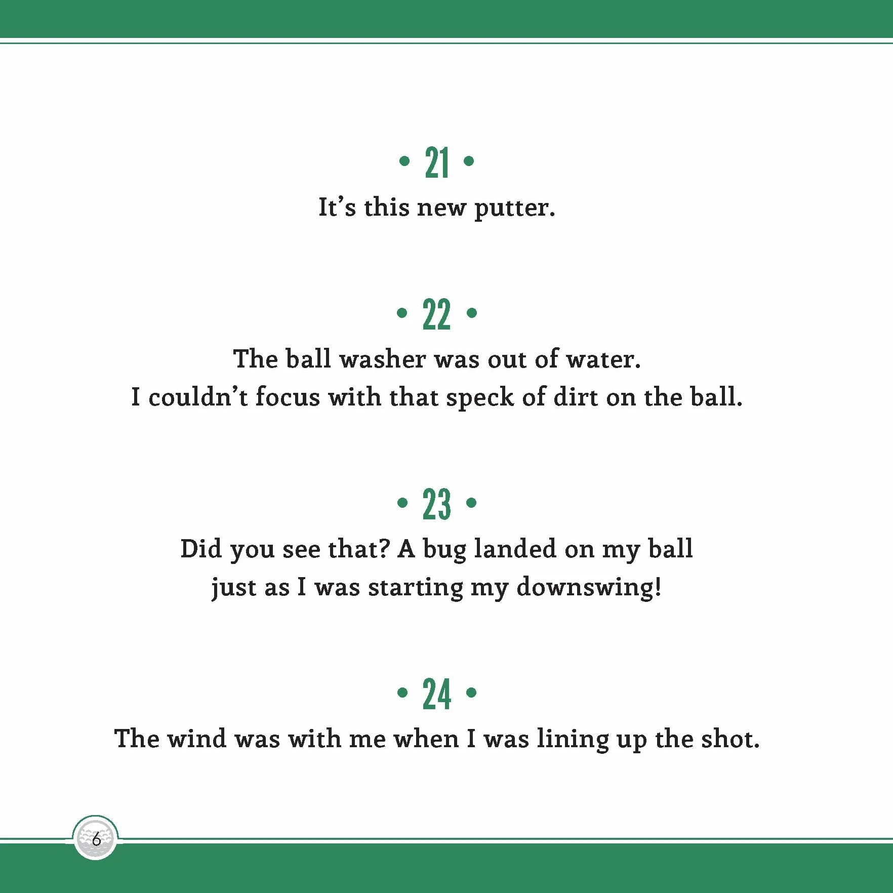 501 Excuses for a Bad Golf Shot