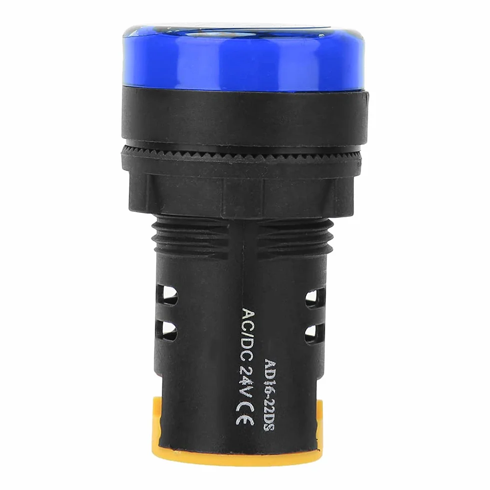 Lampka kontrolna zasilania LED, 10 szt. Lampka kontrolna zasilania LED Berm Półprzewodnikowa lampa energooszczędna φ22mm 24V AD16-22D/S(blue)