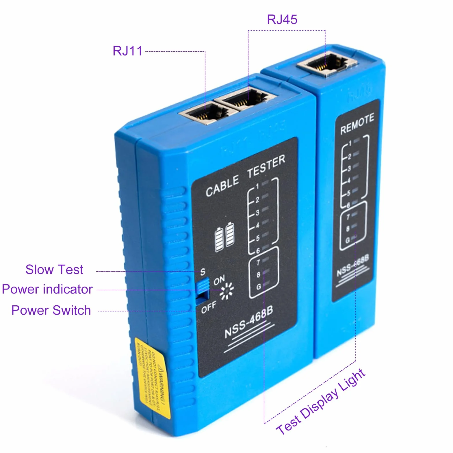 Tester kabli sieciowych RJ45 z testem PING/POE