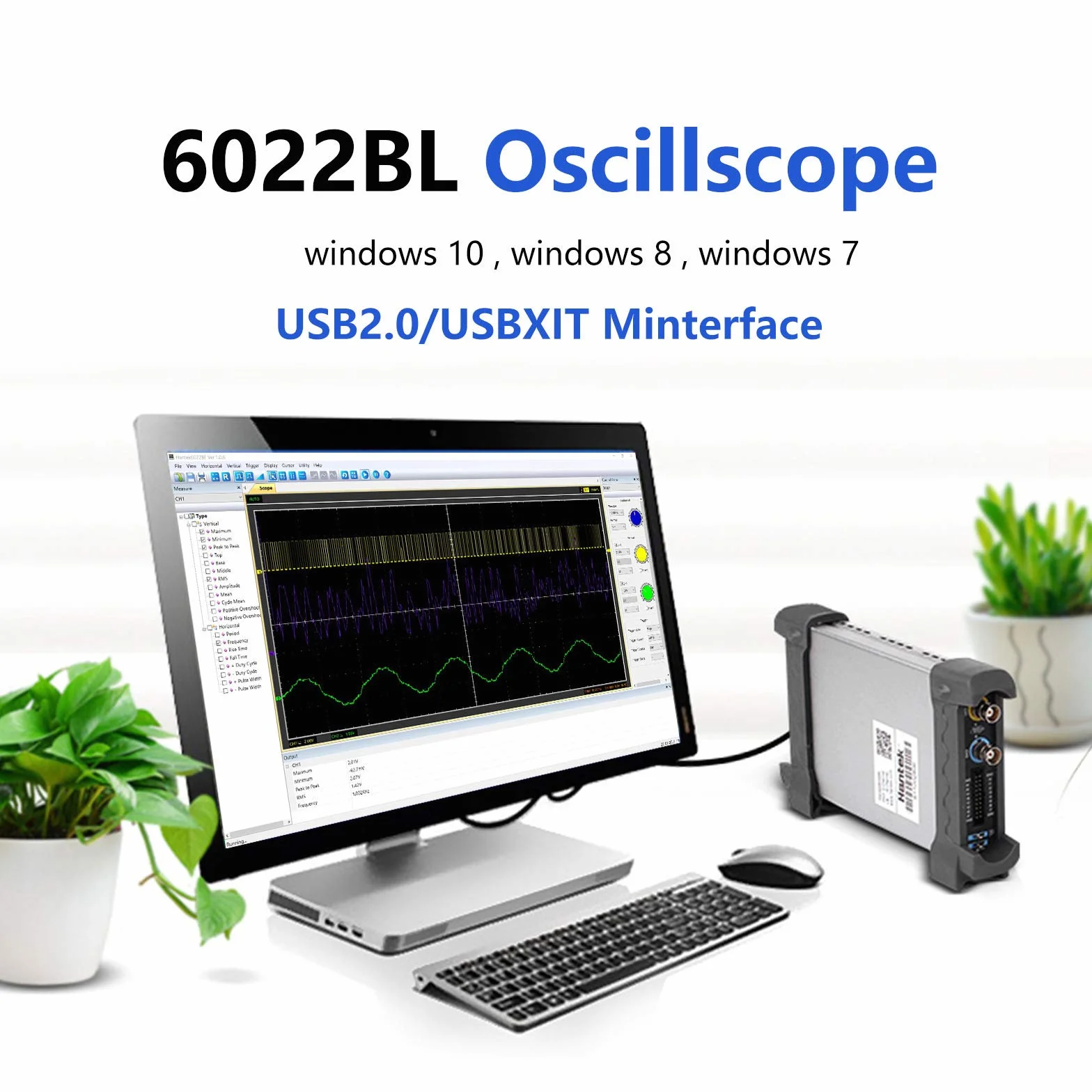 Hantek 6022BL 48MSa/s 16CH PC USB Cyfrowy Oscyloskop Logika Analizator