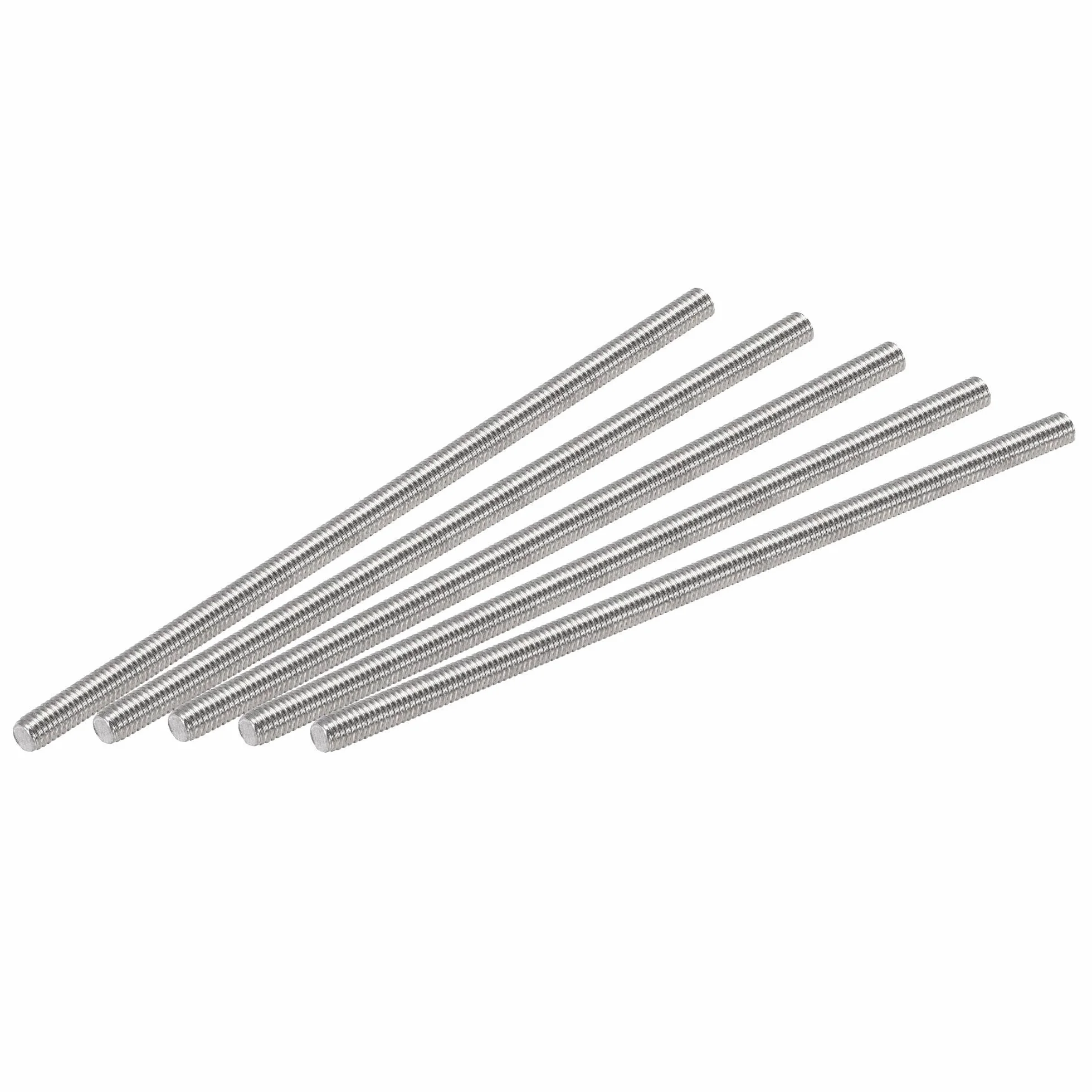 sourcing map 5 szt. pełny gwint pręt 304 stal szlachetna prawa ręka gwint M3-0,5 skok gwintu M3 x 70 mm